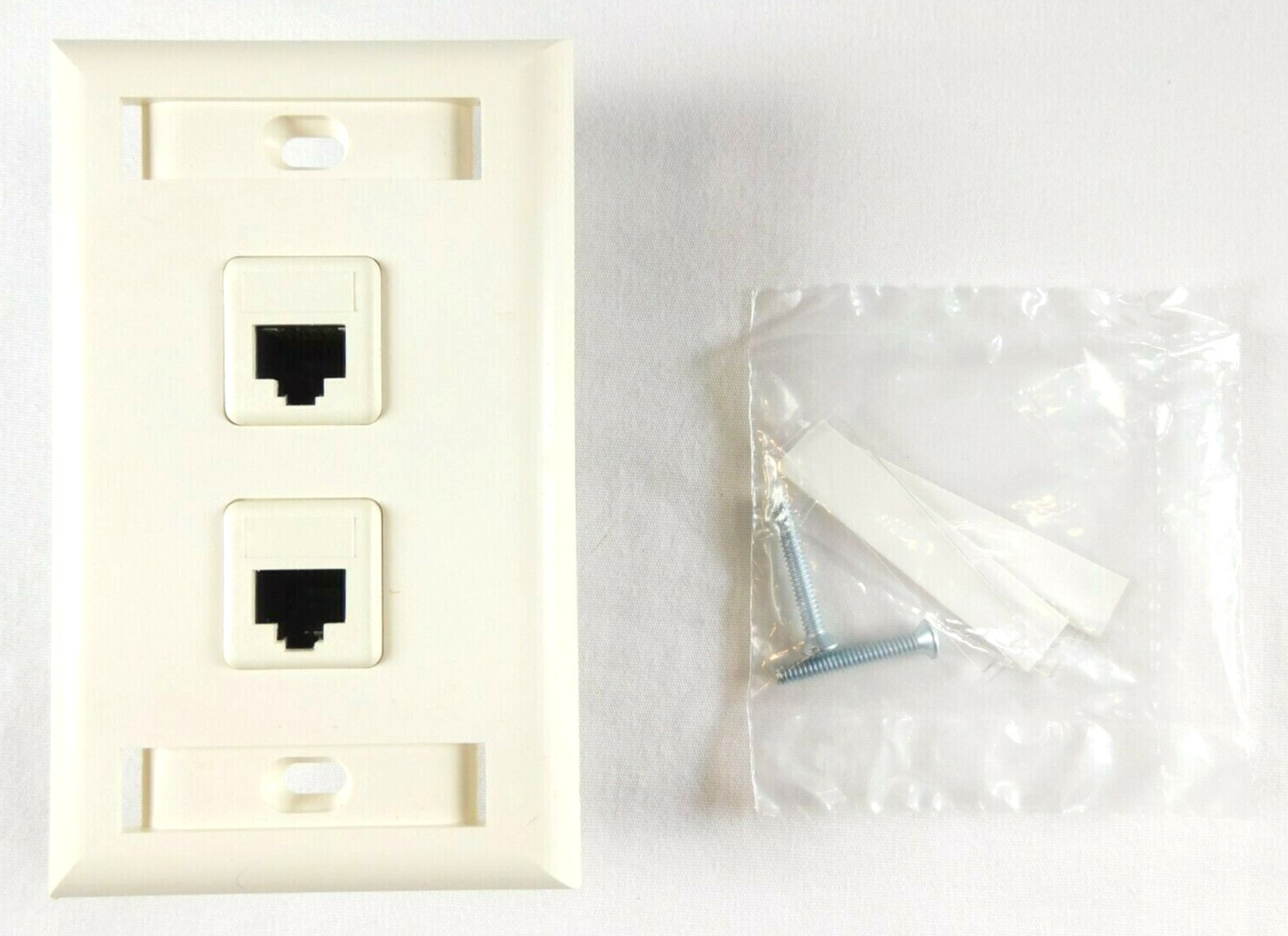 50 Cat5e Dual Outlet - 100 Cat5e Jacks and 50 WallPlate 2-Ports - QUANTITY OF 50
