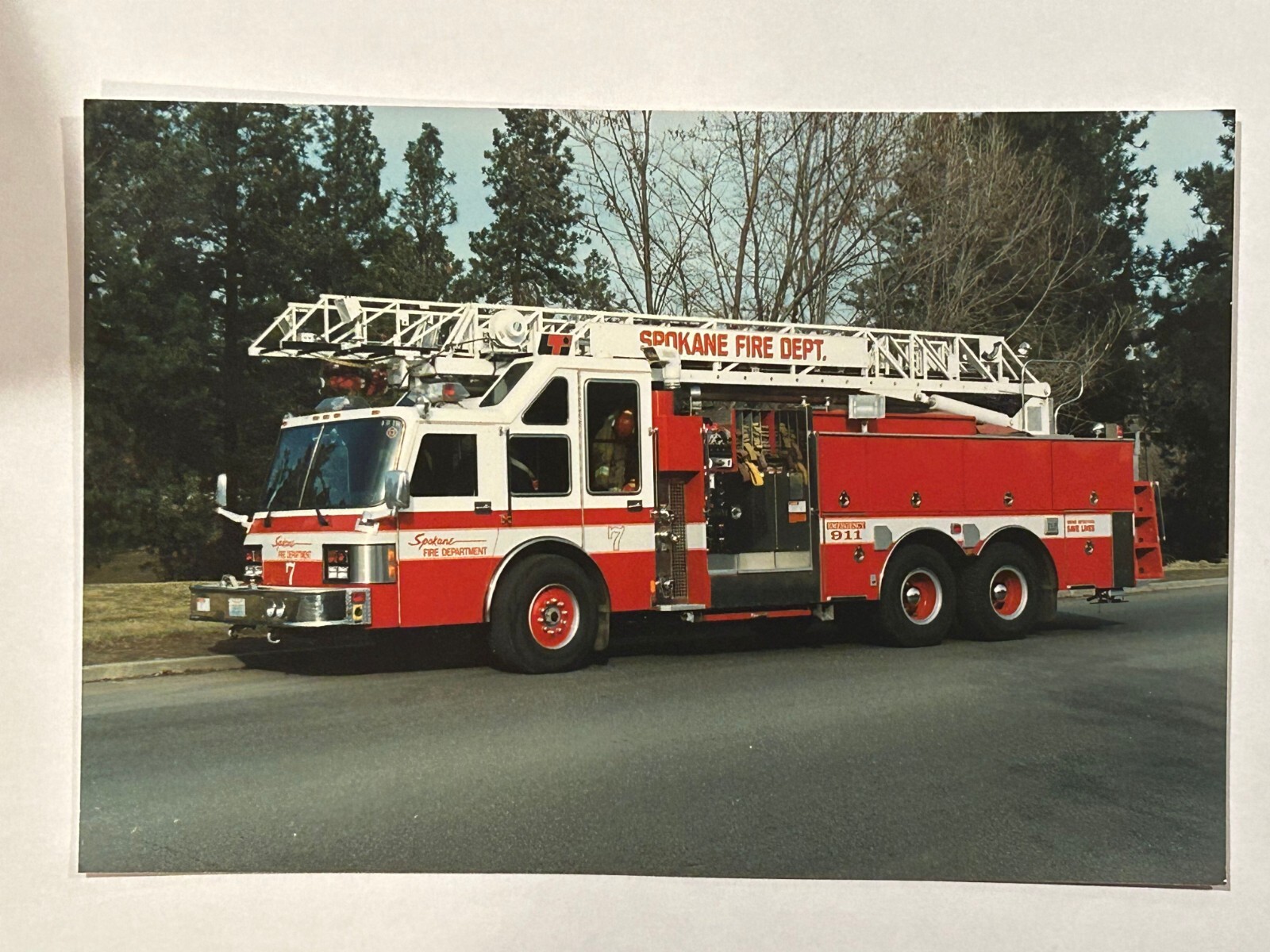 Spokane WA LTI Olympian Aerial Fire Apparatus Photo A45