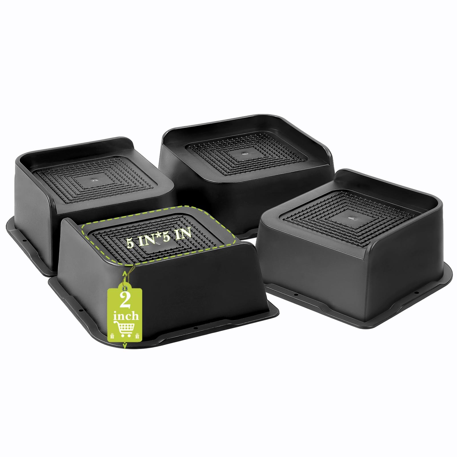 Bed Risers 2 inch, 3 inch, 4 inch, 6 inch, 8 inch Heavy Duty, Oversized Furni...