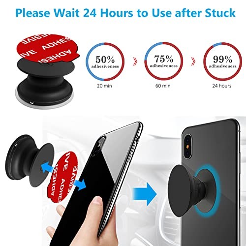 12 Pack Sticky Adhesive Compatible with Socket Base, Double-Sided Replacement