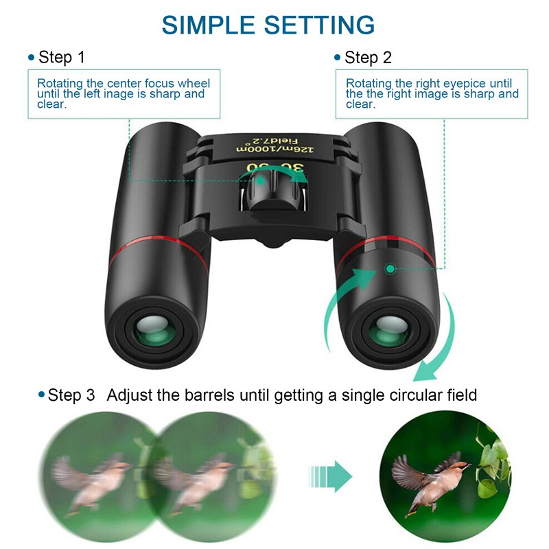 NEW BK-4 30X60 Binoculars Day/Night Vision Goggles Hunting Hiking Telescope USA
