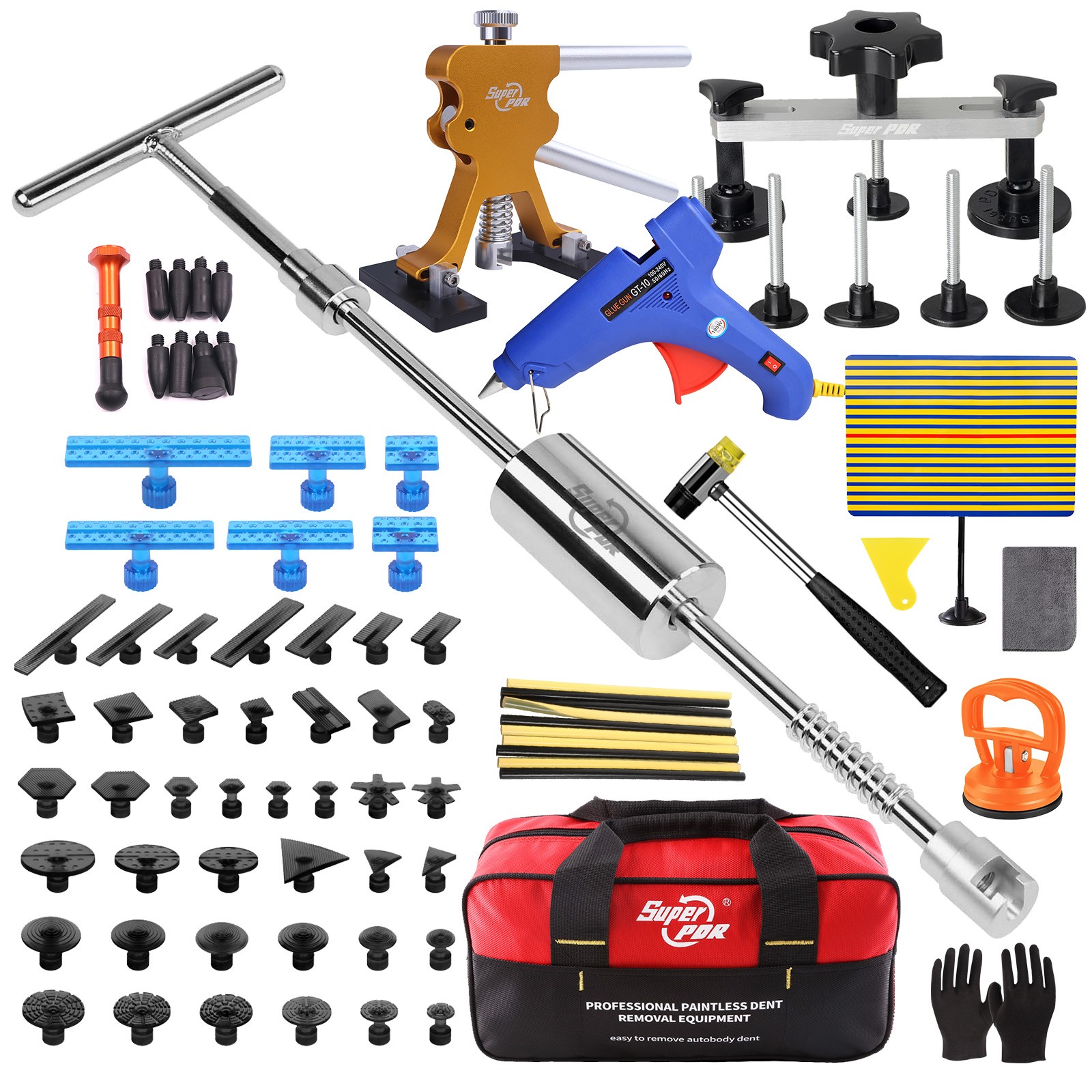 Paintless Dent Repair PDR Tools Slide Hammer Puller Hail Removal Body Tap US Kit