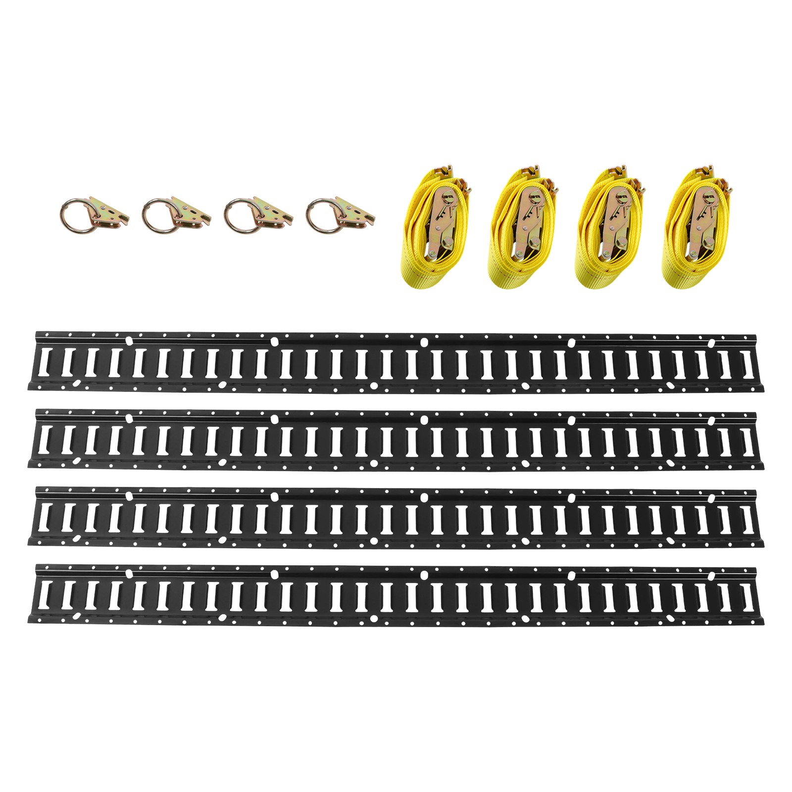 LABLT Heavy Loads Secure Cargo 12 Pcs 5' E Track Tie Down Enclosed Trailer Black