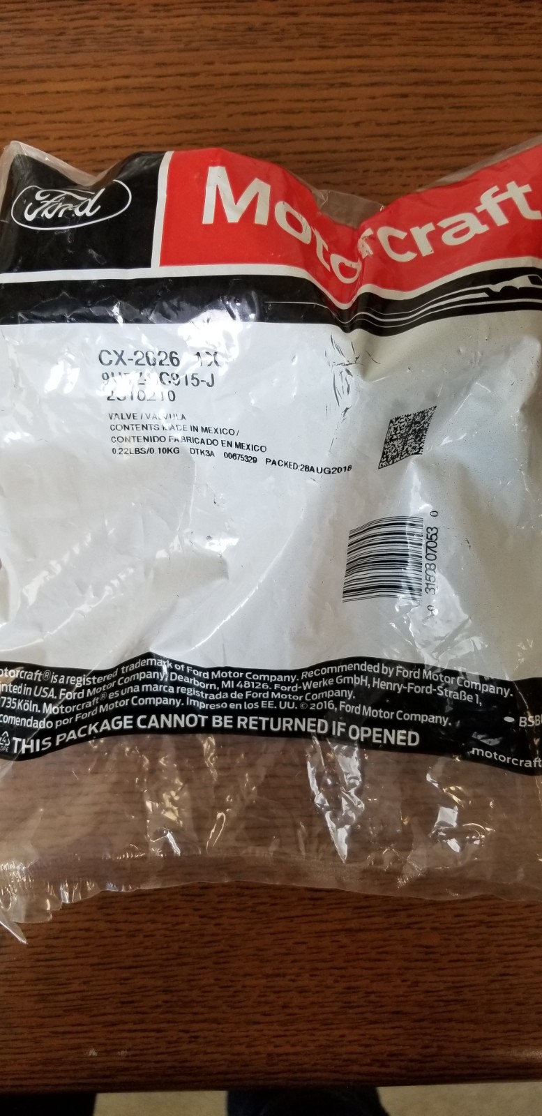 Vapor Canister Purge Valve-Fuel Motorcraft CX-2626