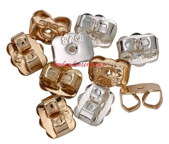 Earring 10 pieces Butterfly Replacements Stud Backs ~Silvertone & Goldtone~ AVON