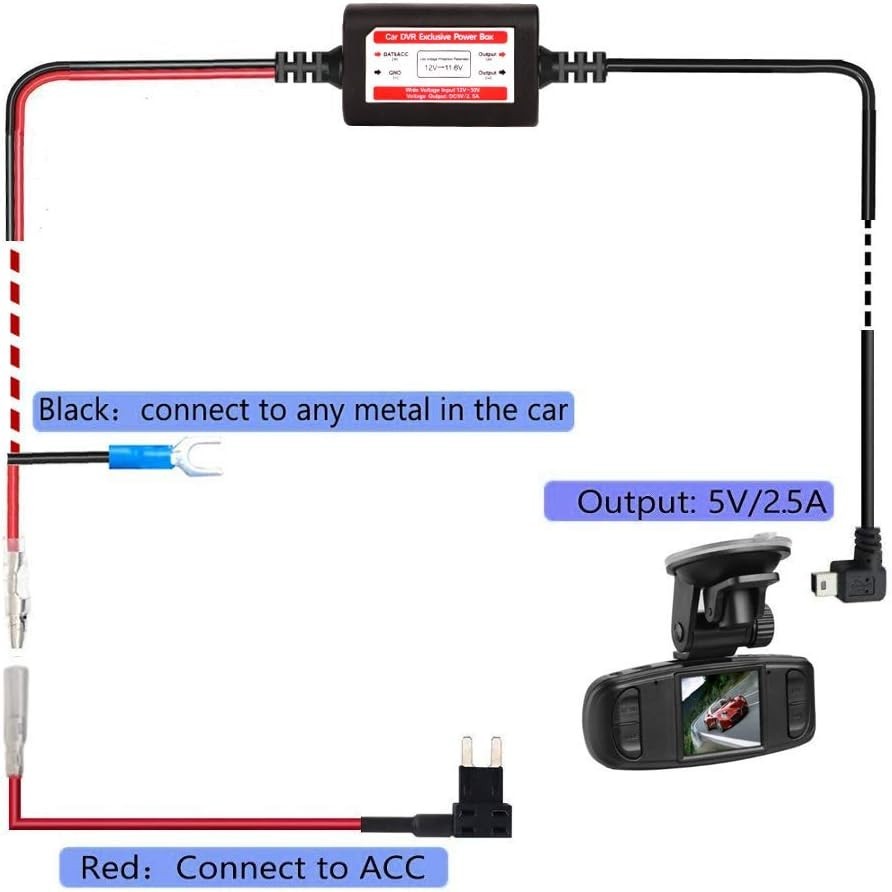 Easy-Install Mini USB Dash Cam Hardwire Kit - 10ft for Effortless Power Supply
