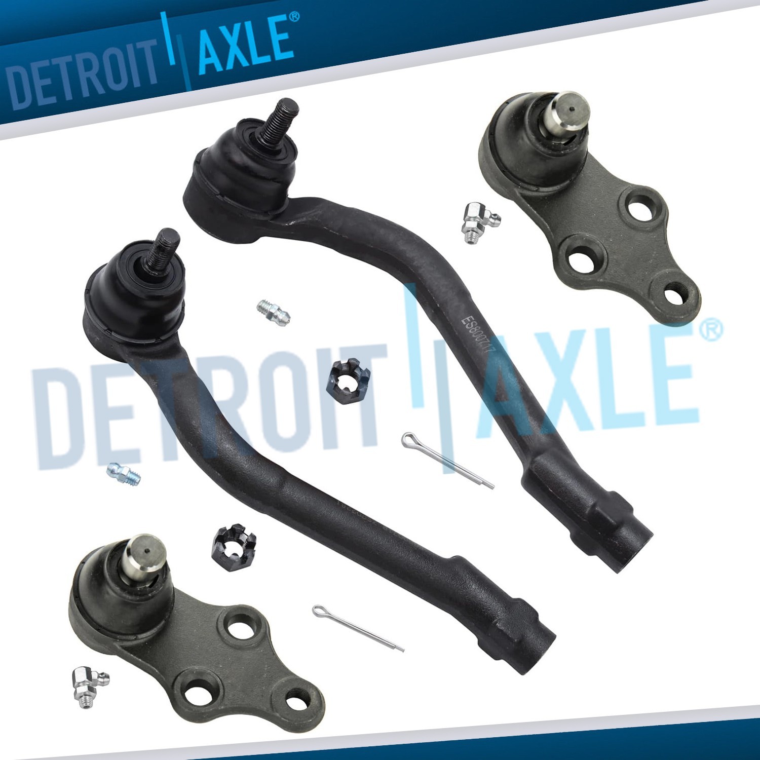 4pc Front Outer Tie Rods Lower Ball Joints for Hyundai Sonata Tucson Kia Optima