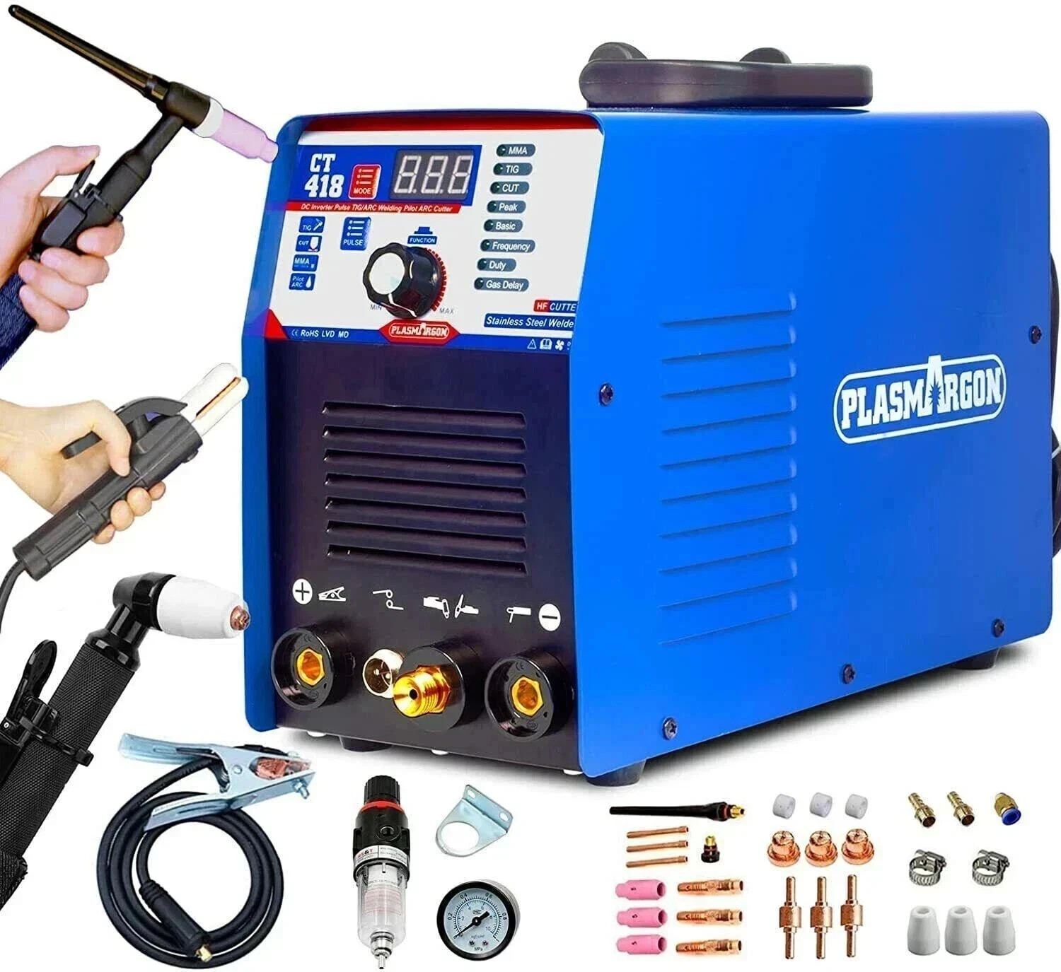 3 in 1 Plasma Cutter/TIG/MMA Welding Machine Digital Display Pulse TIG Welder DC
