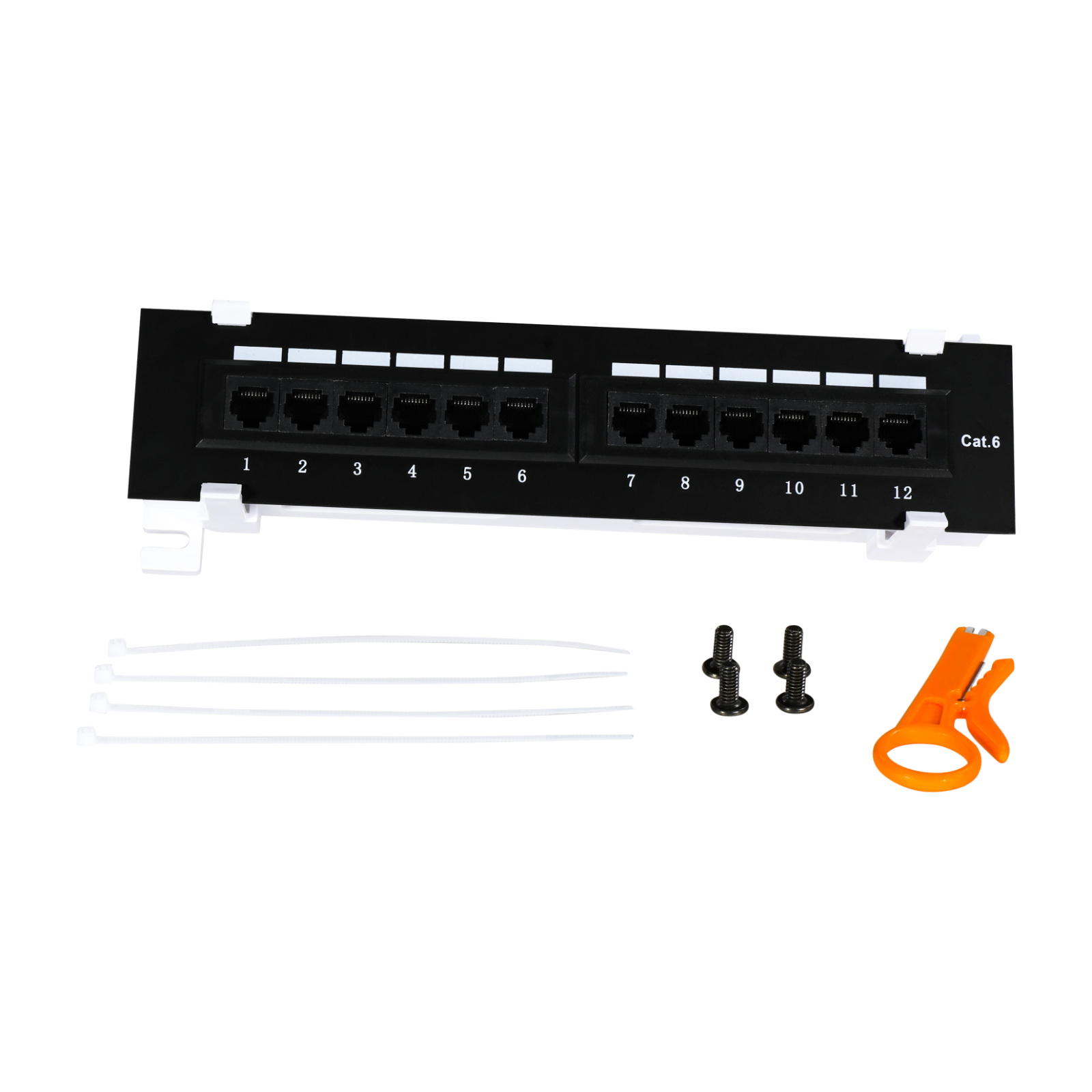 Cat6 12 Port Patch Panel RJ45 110 Mini Surface Wall Mount