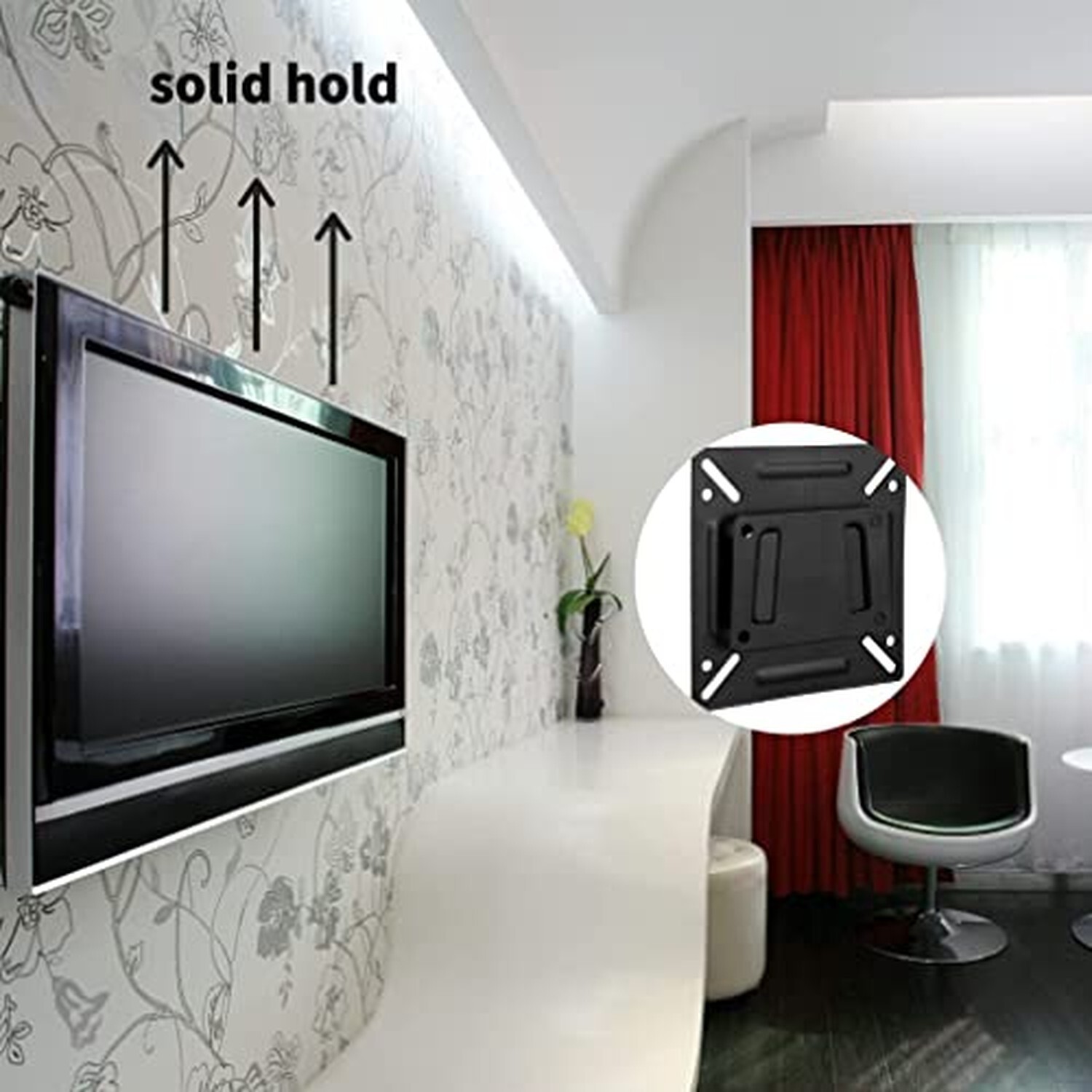 Wall Hung TV Bracket, RV TV Wall Mount Bracket for 14-32Inch TV Large Load So...