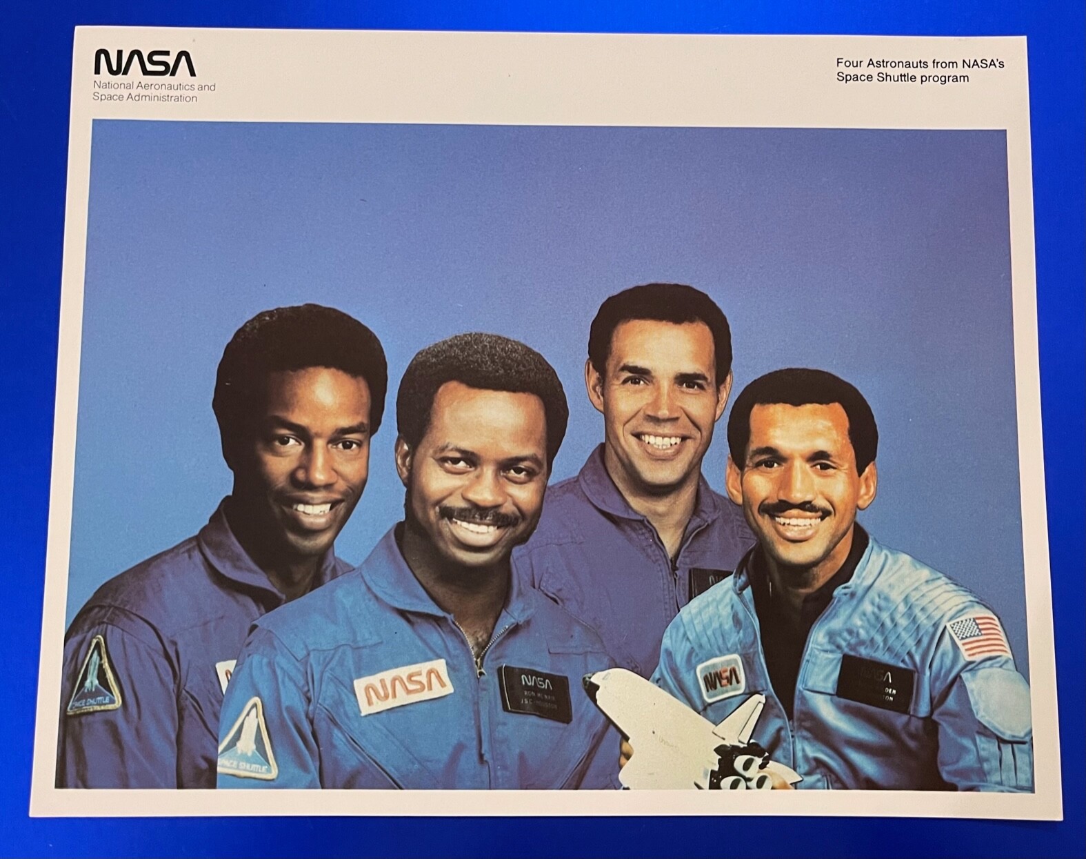 G.BLUFORD  R.MCNAIR F.GREGORY & C.BOLDEN NASA OFFICIAL RELEASED 8 X 10 LITHO NM
