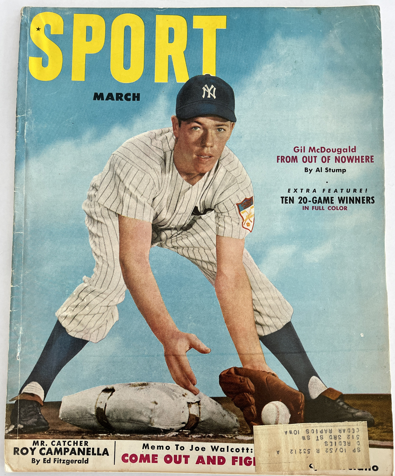 Sport Magazine 1952 March, Gil McDougald, New York Yankees, Nice! (B53)