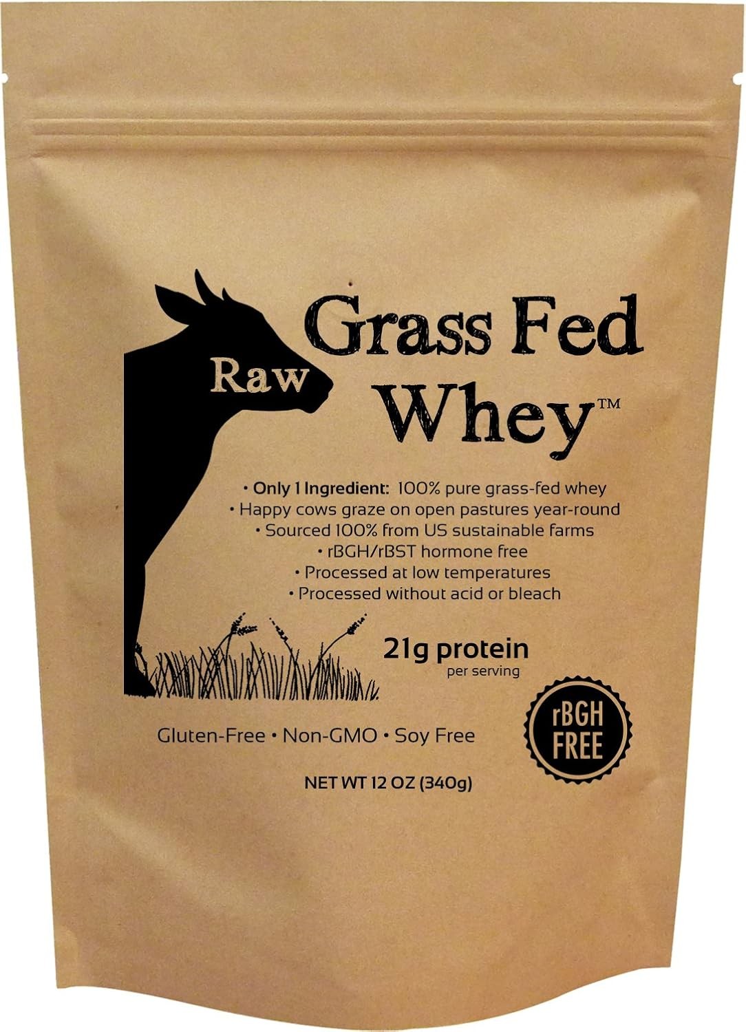 100 Pure Grass Fed Whey Protein Powder Unflavored Non GMO 14 Servings