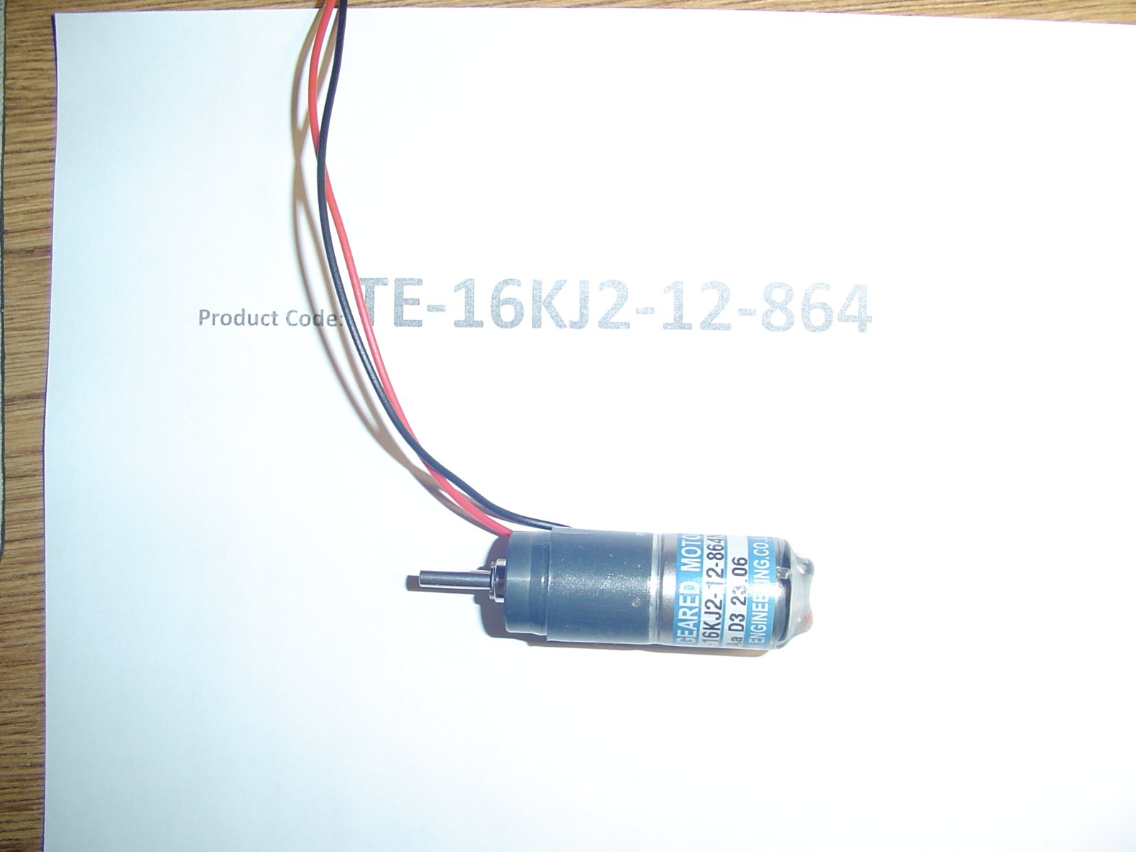 TE-16KJ2-12-864  Motor Only With Wiring Harness