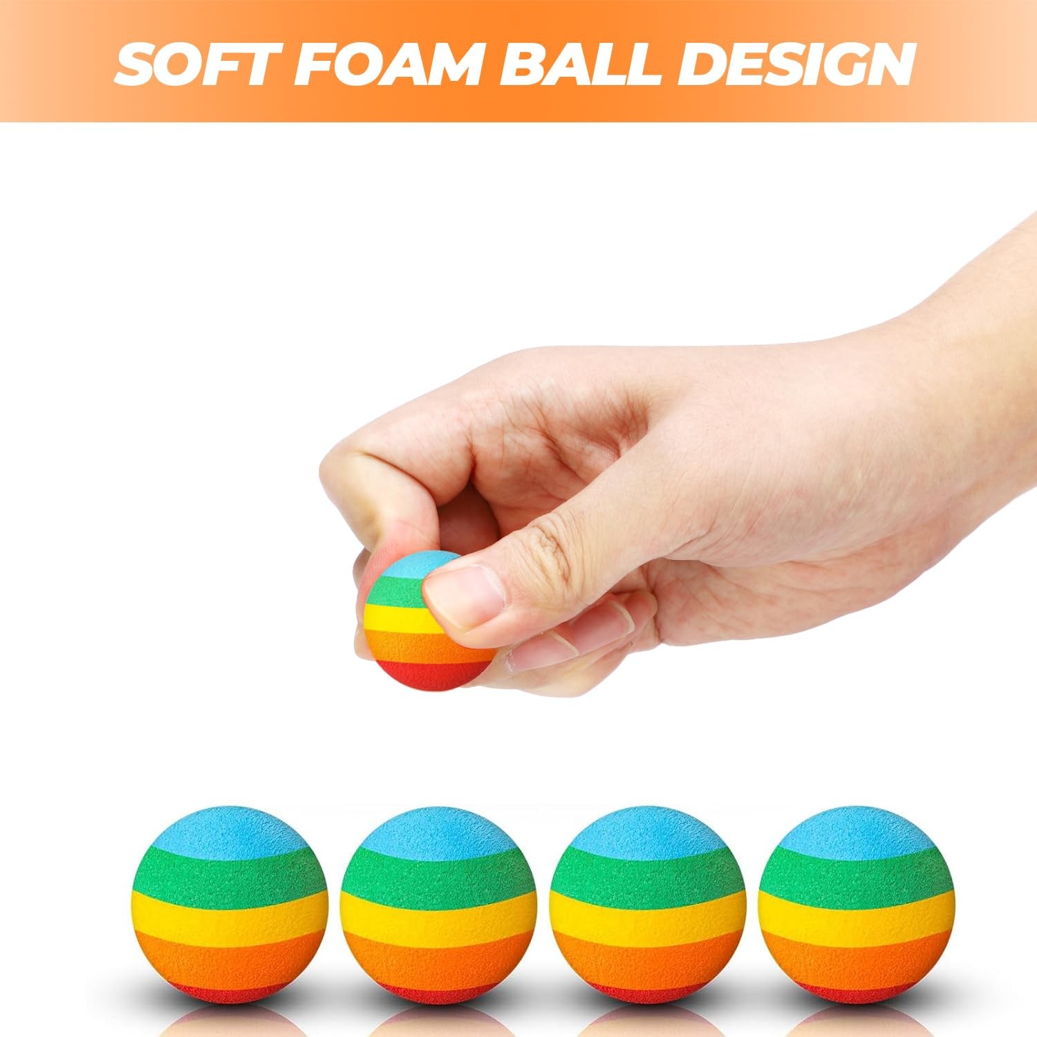 48 Pieces Popper Refill Balls, Rainbow Refill Bullet Balls, 1.1 Inch Foam Bul...