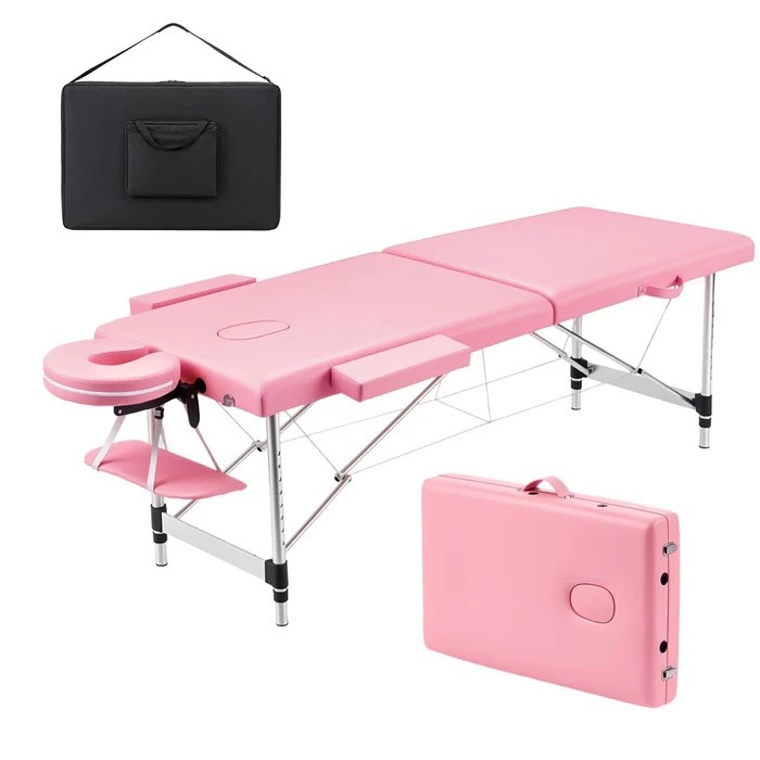 Foldable Massage Table with Tool Free Setup, Carrying Bag for Mobile Spa Service