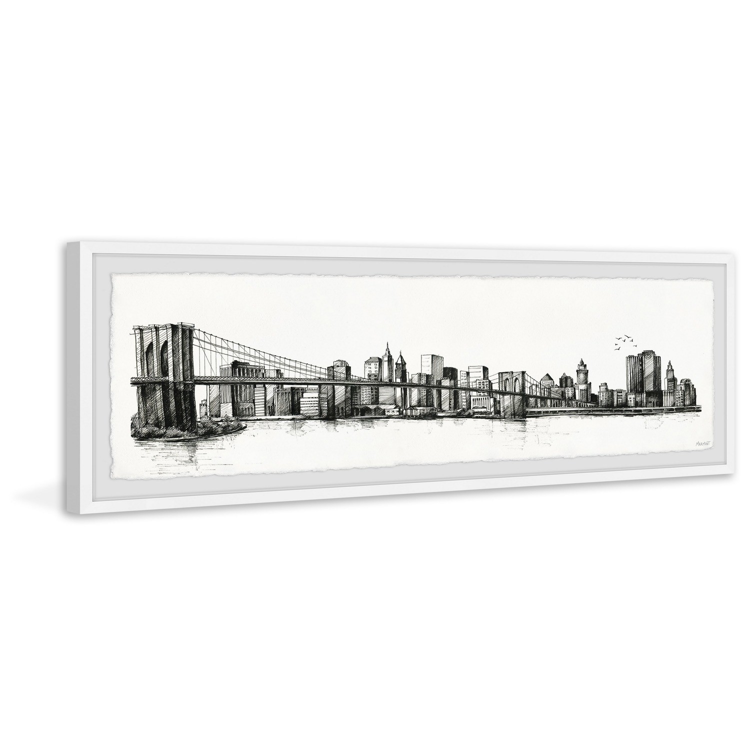 Marmont Hill Black Brooklyn Framed Painting Print