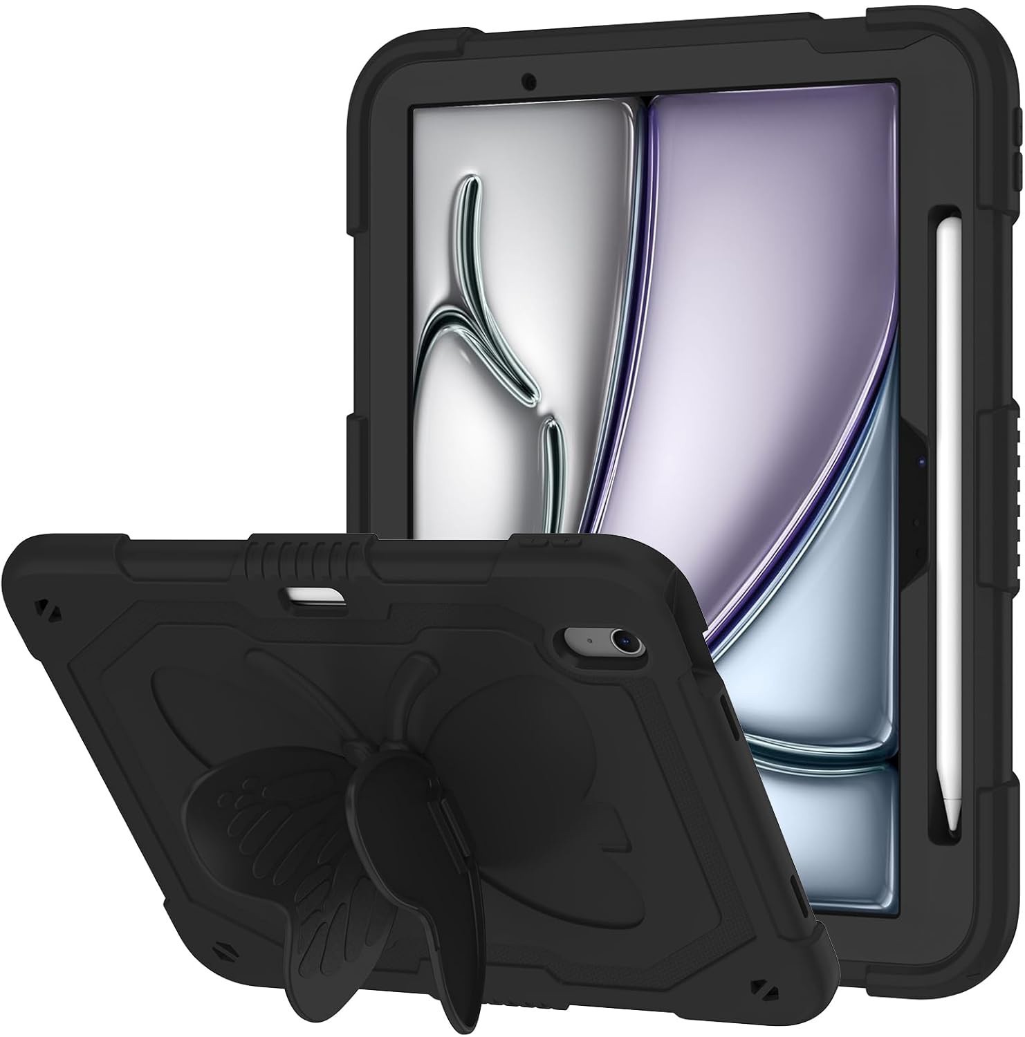 For iPad Mini 6th Gen Mini 7th Gen Butterfly Hybrid Case Cover Screen Protector