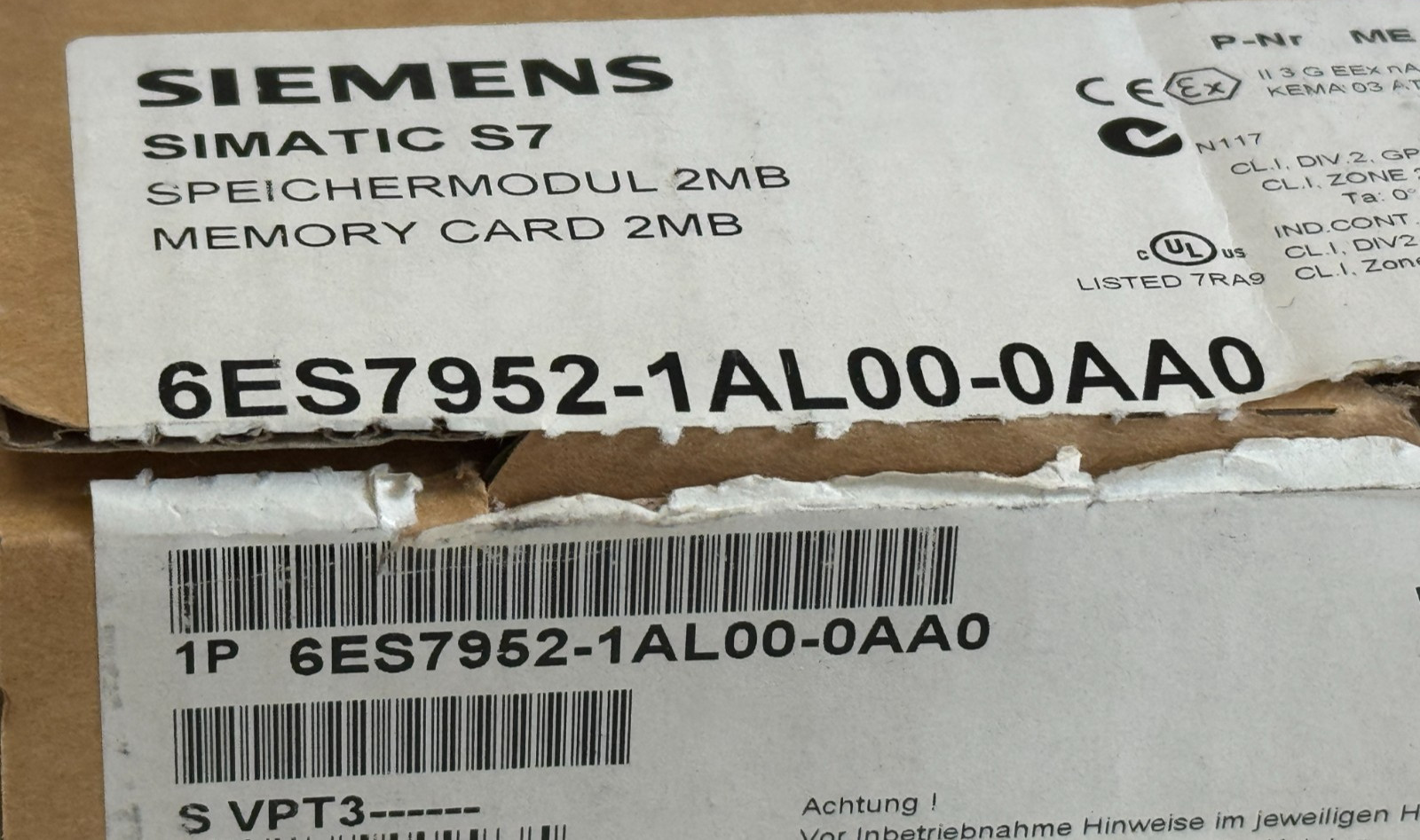 NEW IN BOX Siemens 6ES7952-1AL00-0AA0 Memory Card