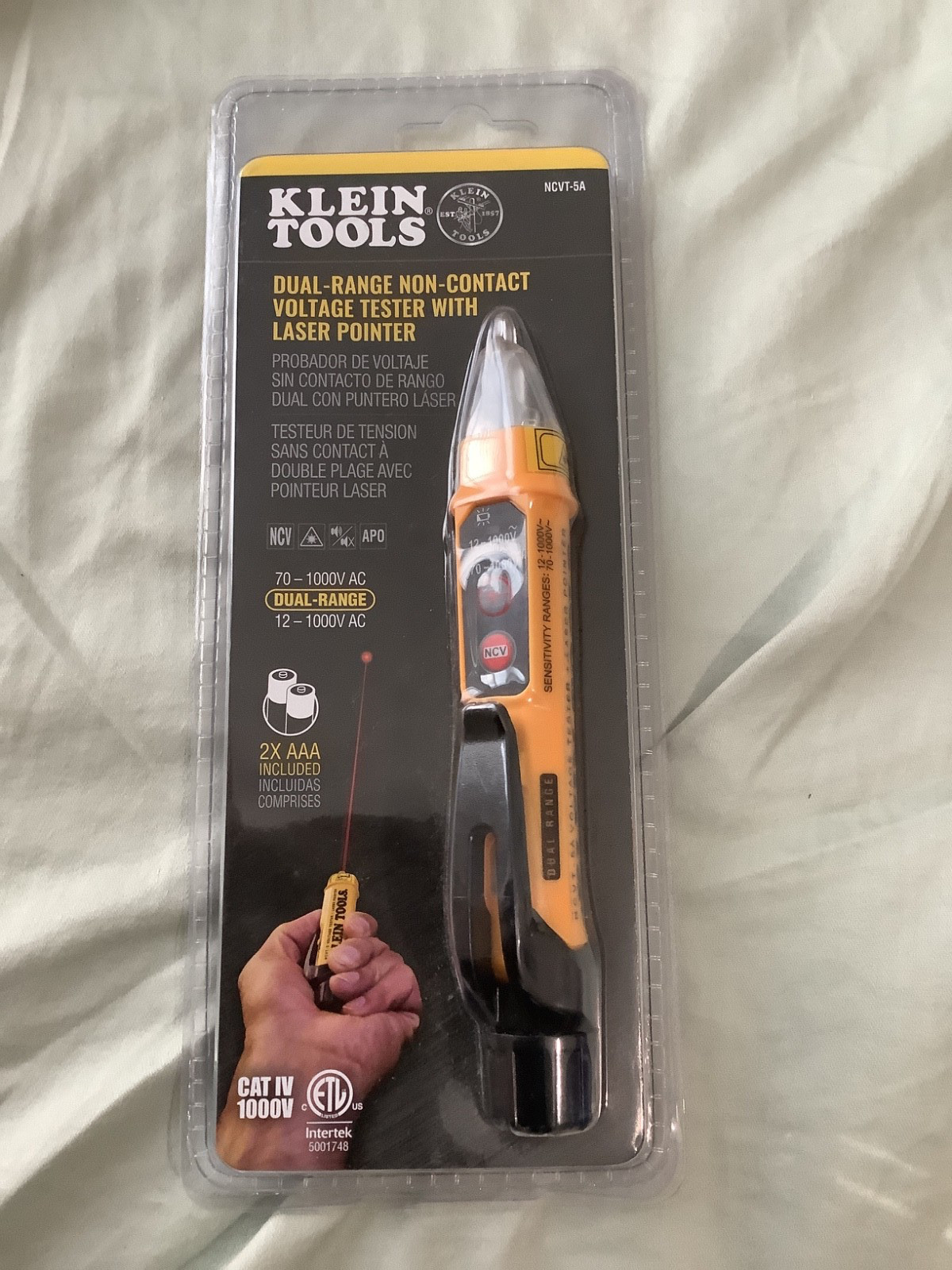Klein Tools NCVT5A Non-Contact Voltage Tester Pen, Dual Range with Laser Pointer