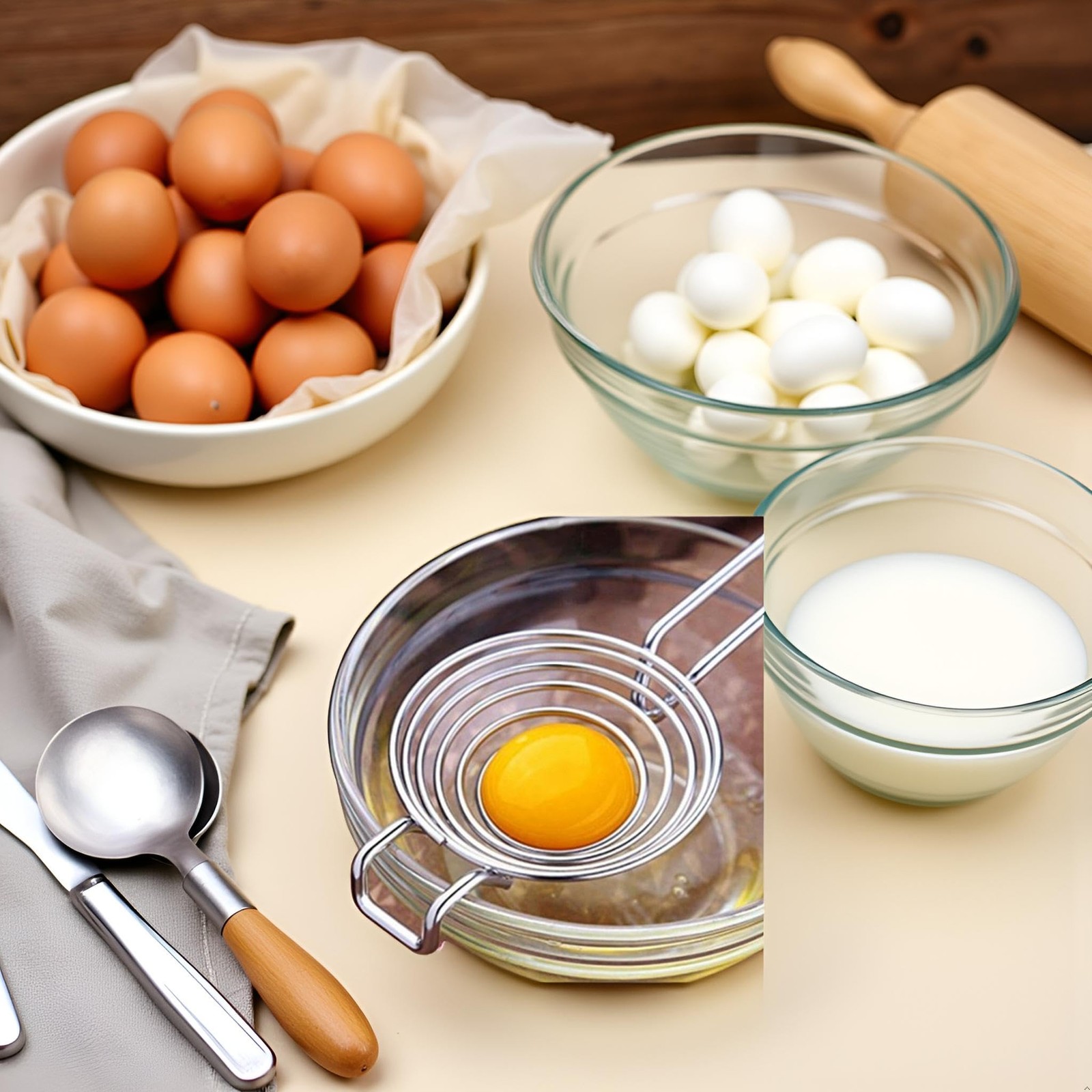 Silver Egg Separator, Yolk White Separator Tool, Food Grade Standard,