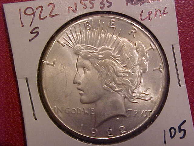 1922 S PEACE DOLLAR - UNC - SEE PICS! - (N5535)