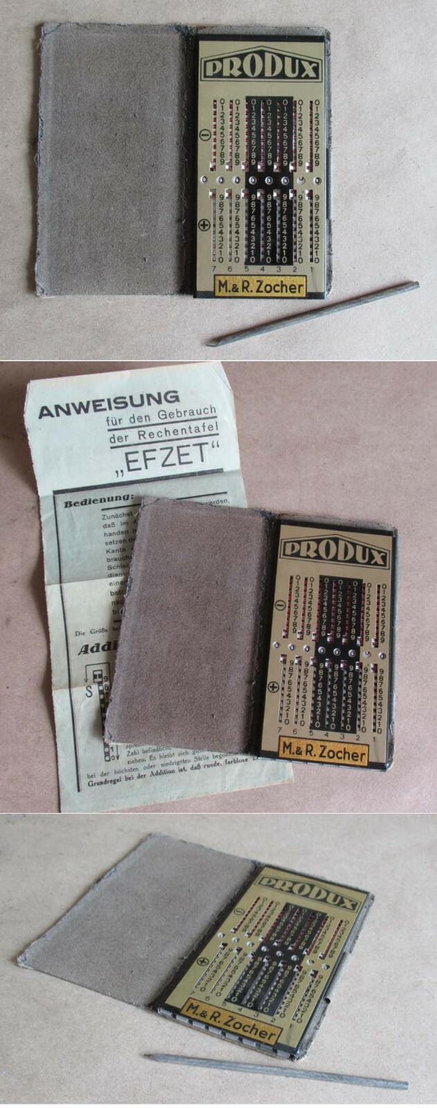 ANTIQUE GERMAN MECHANICAL CALCULATOR SLIDE ADDER ADDIATOR/SUBTRACTOR PRODUX