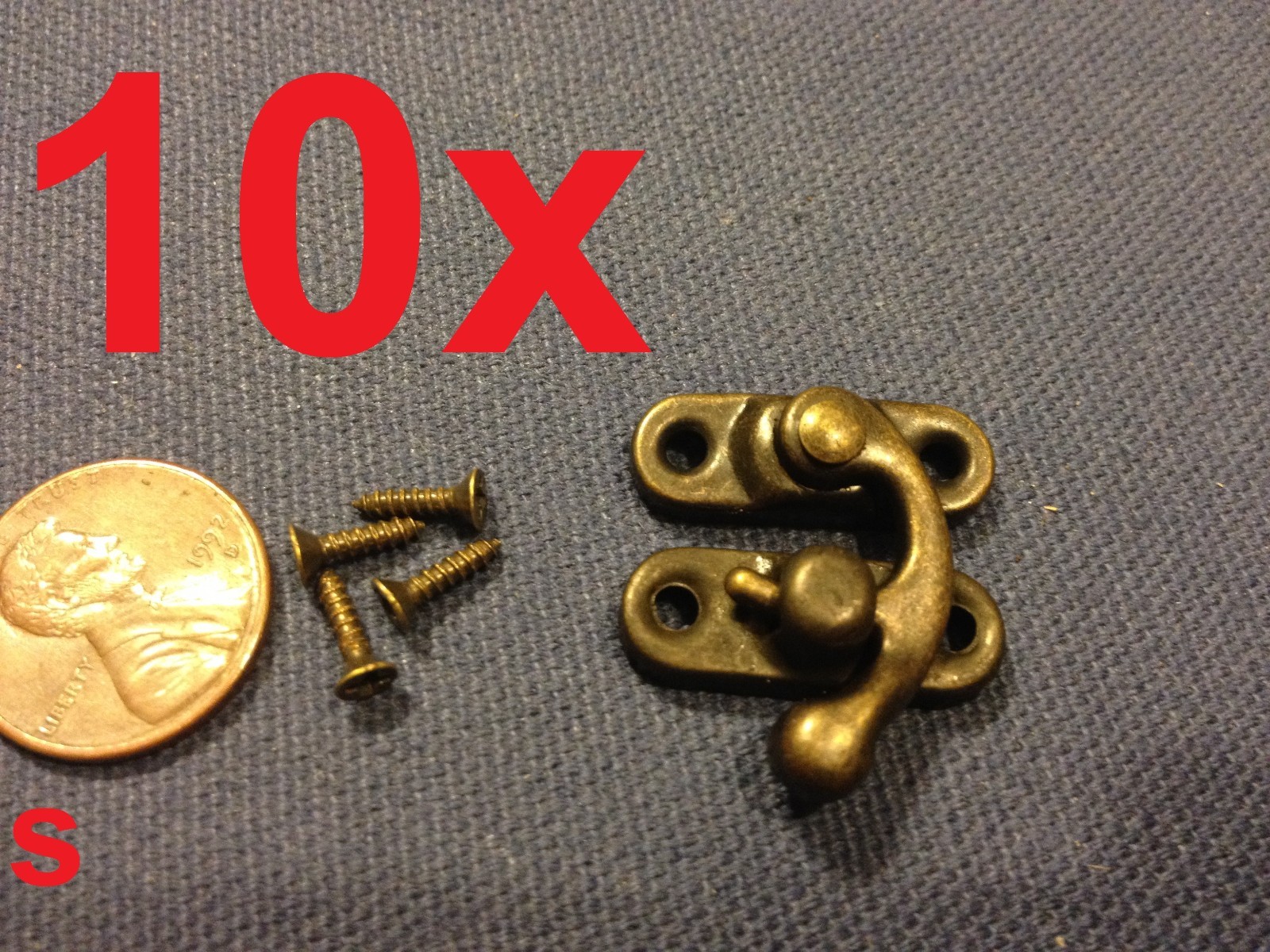 10  sets - (S) latch hook Hinge small mini  Antique wood box Catch Decorative A7
