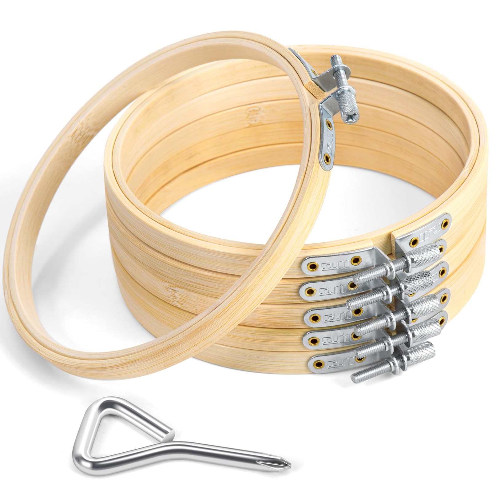 6 Pieces 6 Inch Embroidery Hoop with Metal Screw, Round Embroidery Hoops Set,...