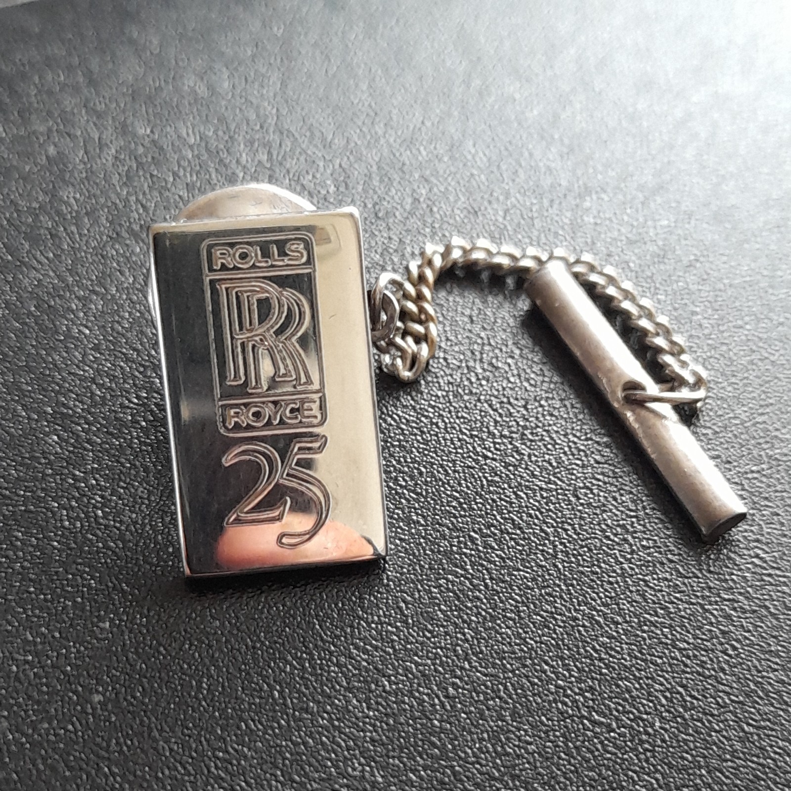 Rolls Royce Tie Pin & Chain Bar , 25 Year Service.