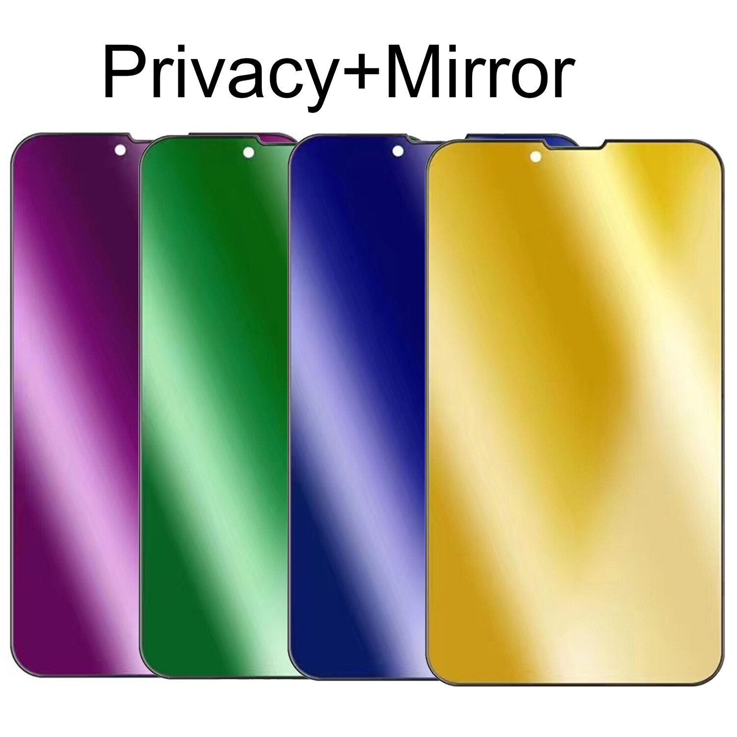 Mirror Privacy Tempered Glass Anti-Spy Screen Protector For iPhone 14 13 Pro Max