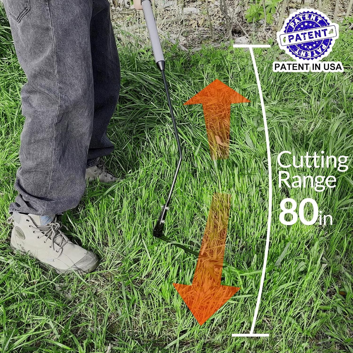 Walensee Grass Whip with Double-Edged Serrated Sharp Steel Blade Weed Grass...