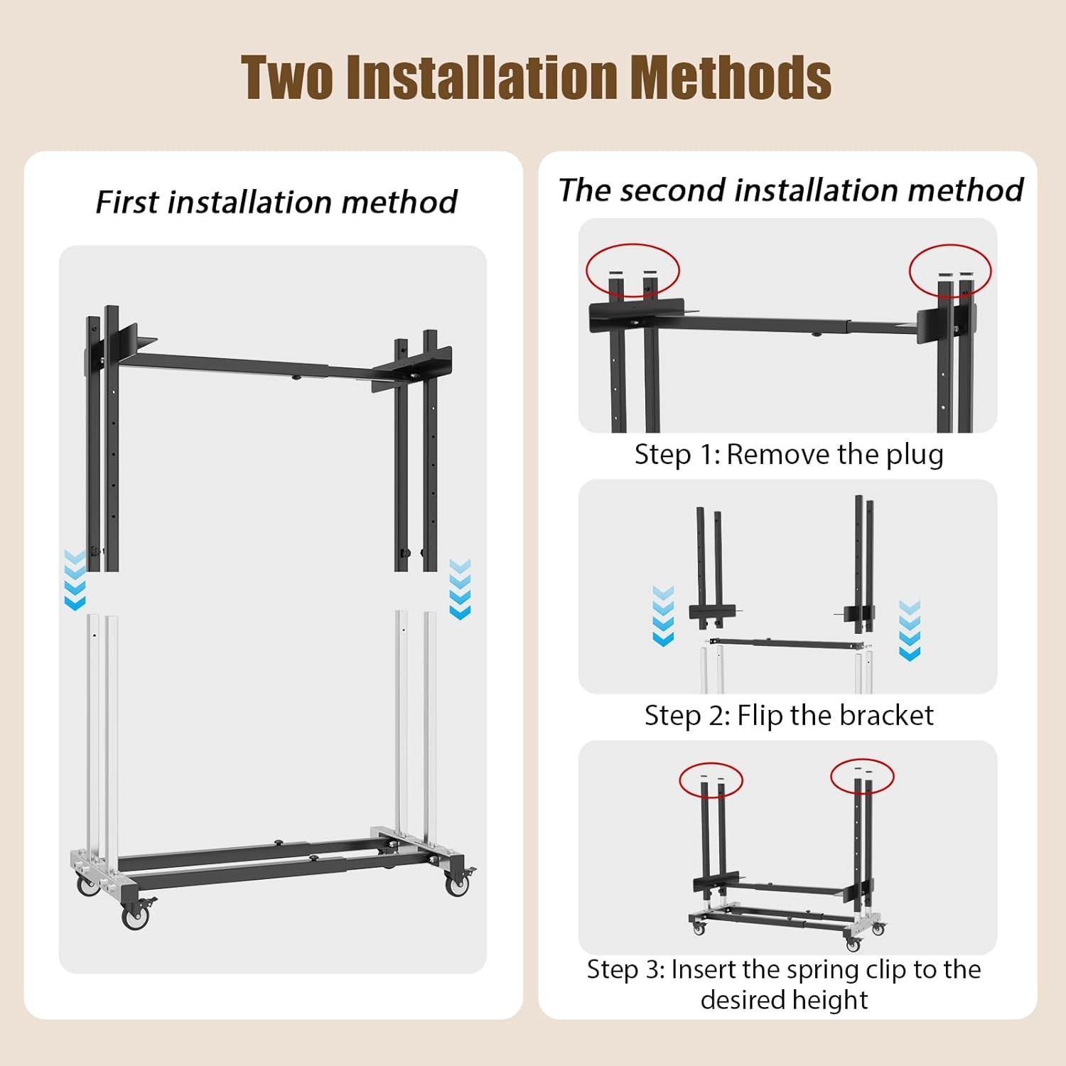 Adjustable Rolling Stand for Orff Instruments, with Locking Caster Wheels
