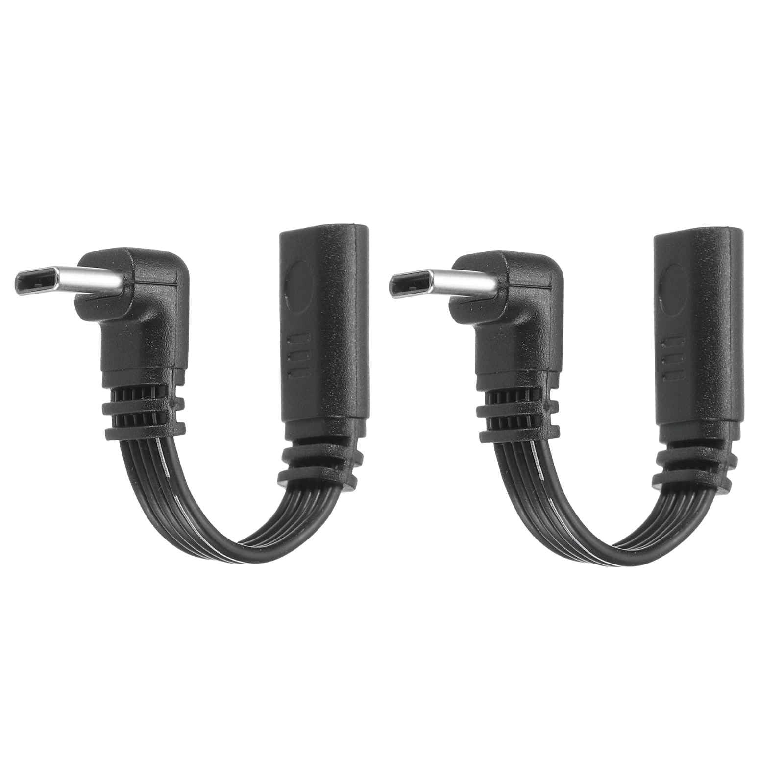 MECCANIXITY 2 Pcs Flat USB C Cable, 2 Inch 90 Degree Male to Female Adapter S...