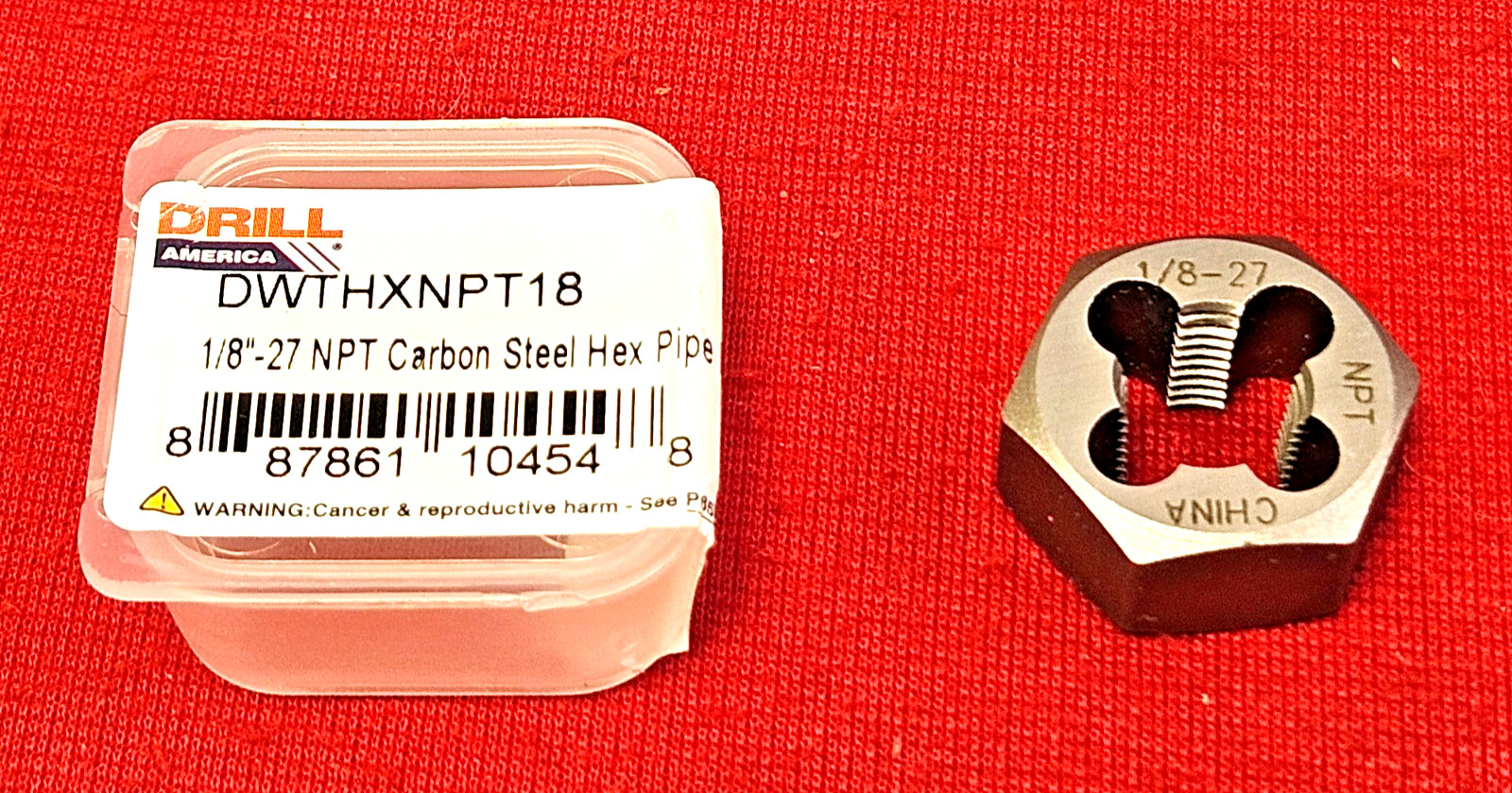 1/8" -27 NPT Pipe Die Nut 3/4 Hex DWTHXNPT18 Rethread USA CS RH by Drill America