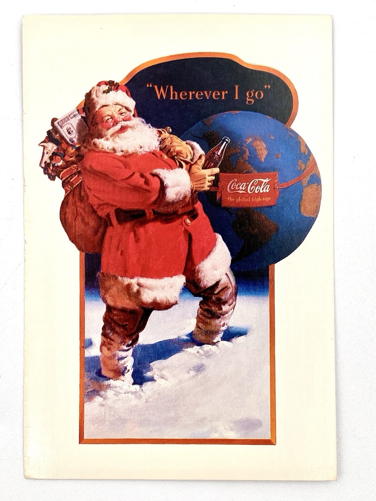 1991 Coca-Cola Happy Holidays Wherever I Go Santa Christmas Coupon Postcard