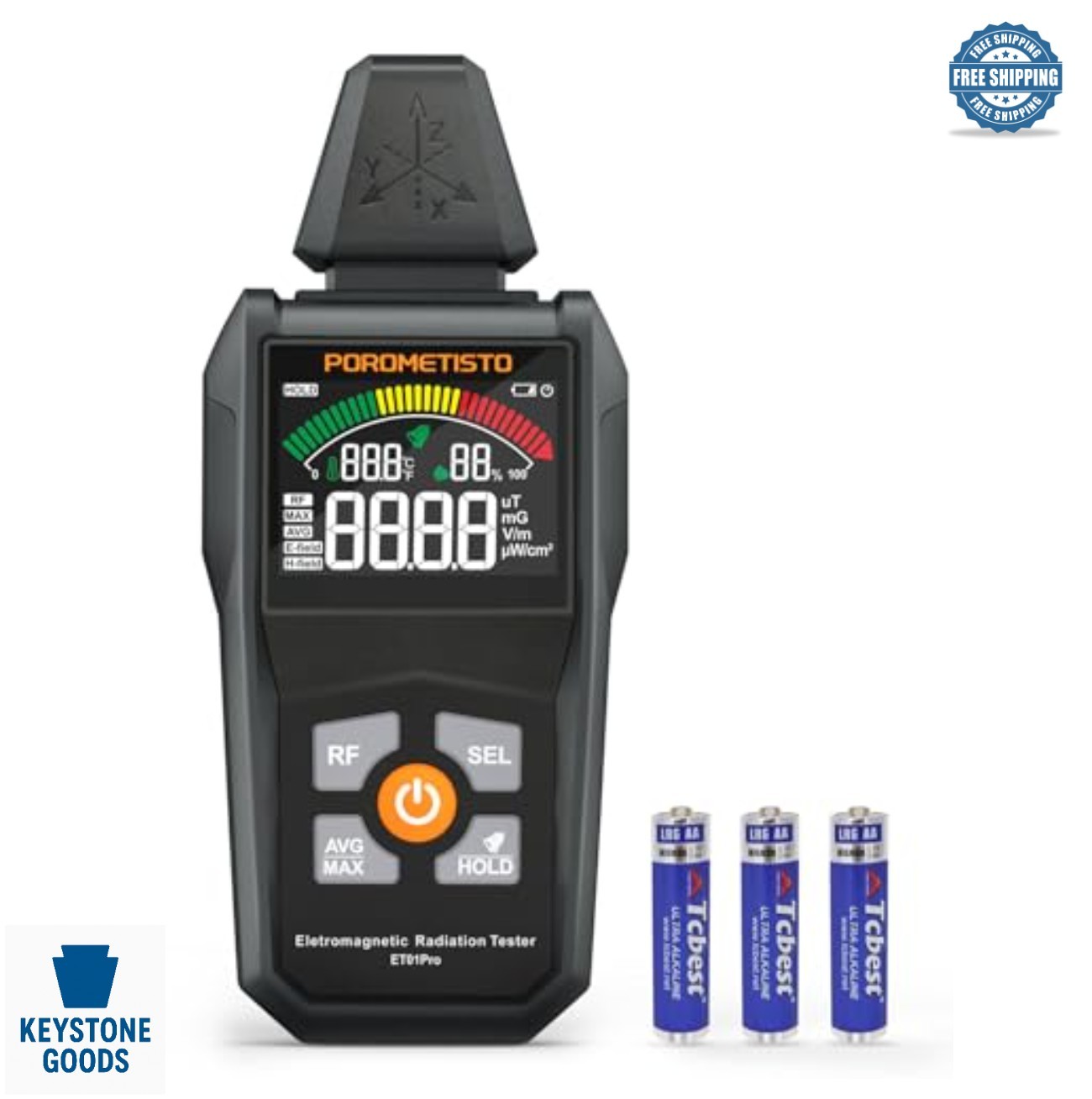 EMF Meter Radiation Detector 5-in-1 RF EF MF 5G WiFi Temperature Humidity Ghost