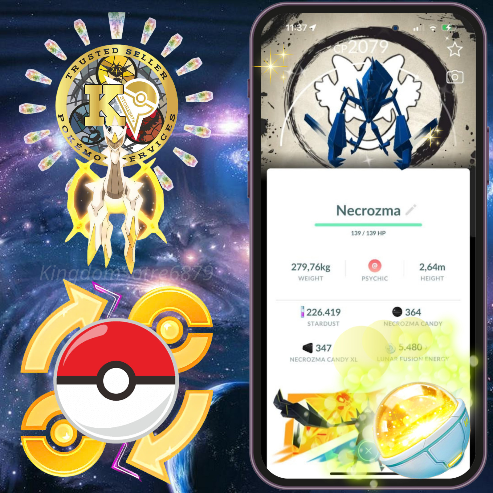 Pokémon —GO— Shiny Necrozma —Special Background—GO Fest 2026—P.T.C—TRADE—Digital