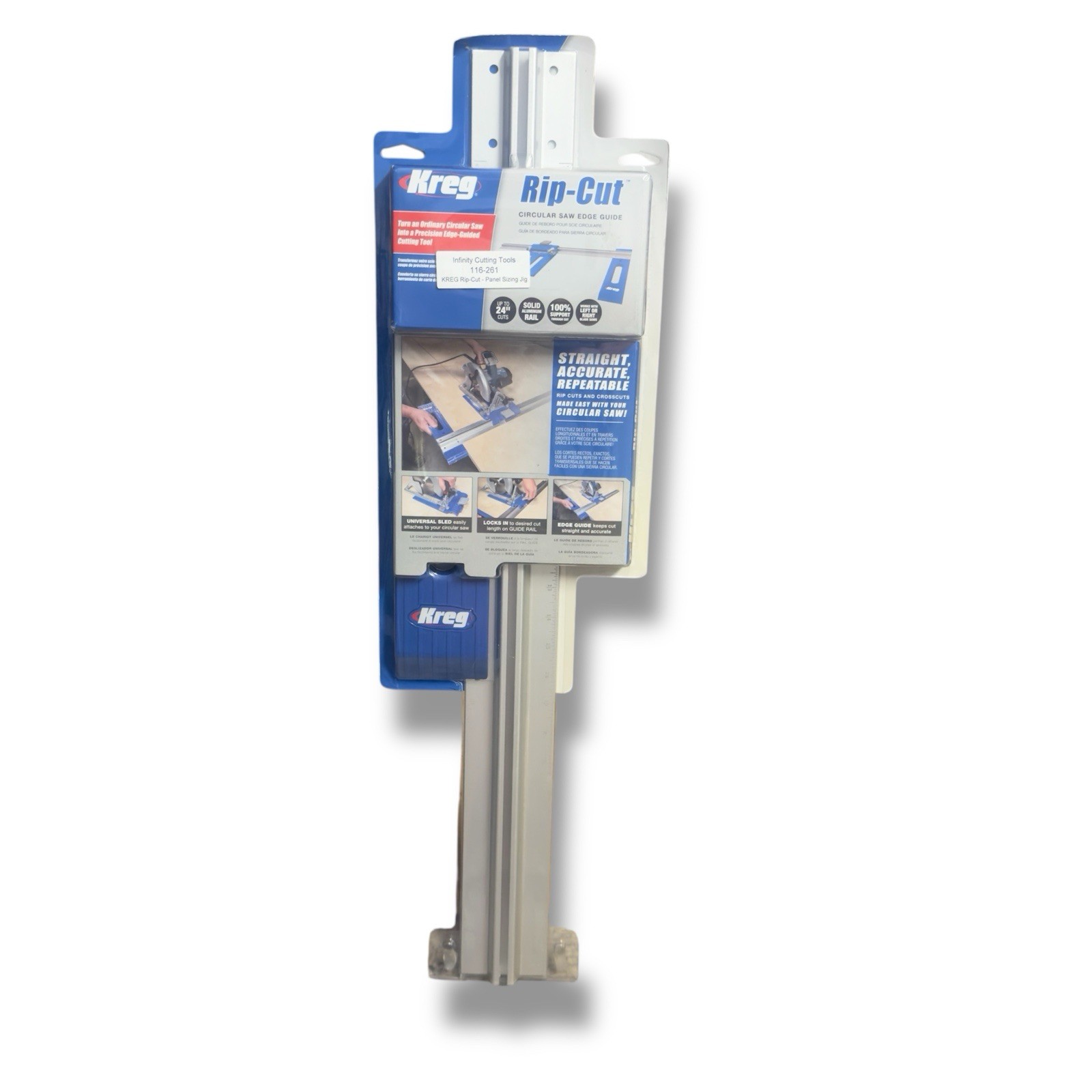 Kreg KMA2685 Rip-Cut Aluminum 30.88 in. L x 2.5 in. H x 8.75 in. W Saw Edge Guid