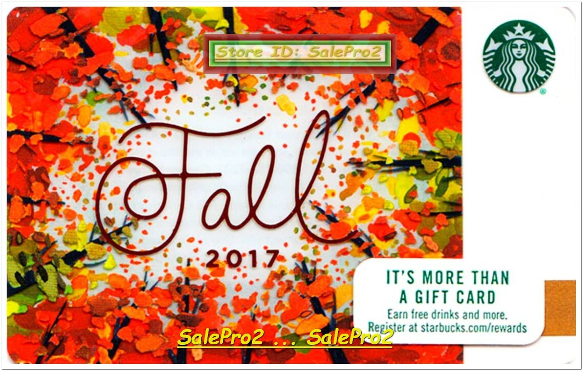 STARBUCKS COFFEE 2017 COLORFUL TREES OF FALL SEASON RARE COLLECTIBLE GIFT CARD
