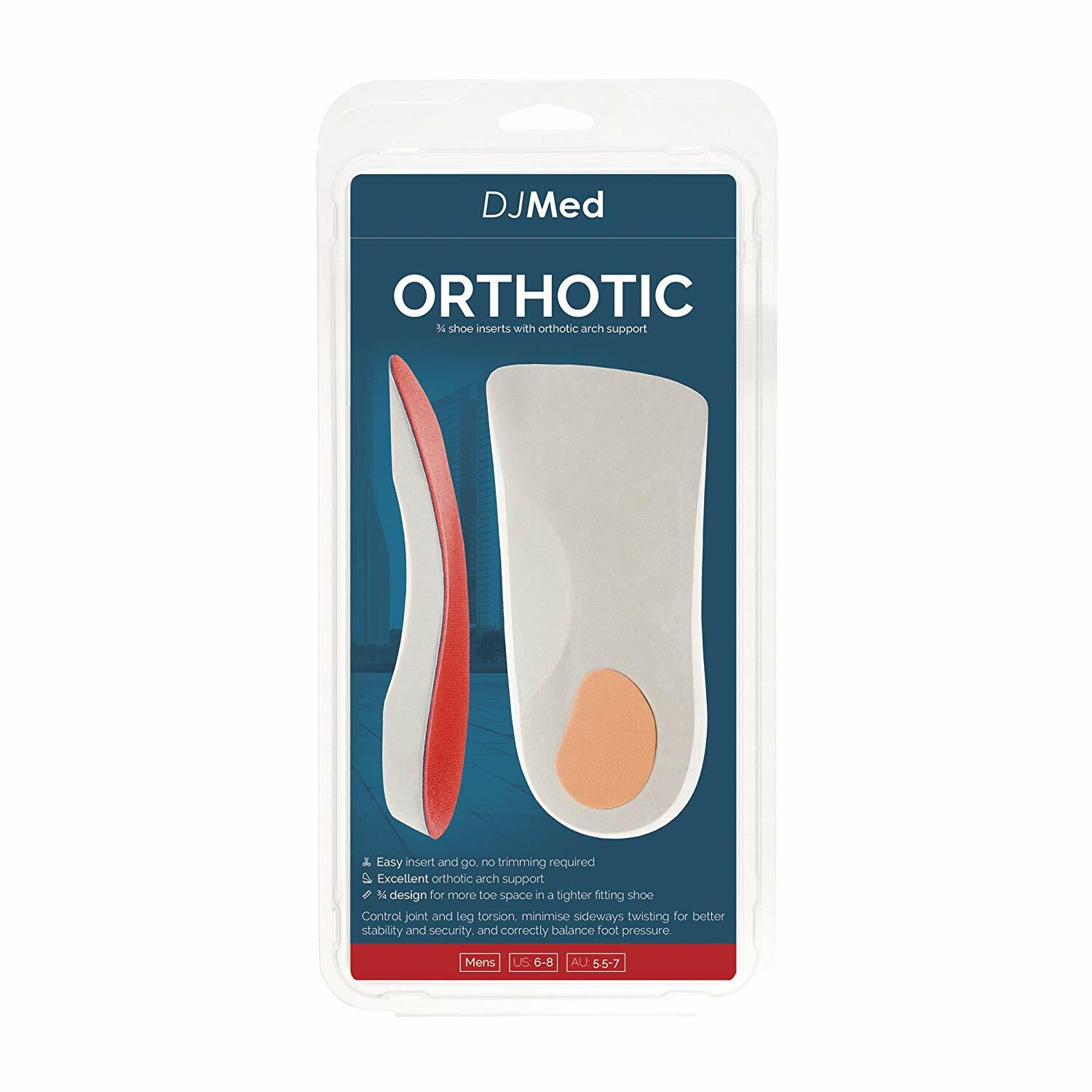 PREMIUM 3/4 Orthotic Shoe Inserts Mens Insoles Arch Support 6 7 8 Heel for Men