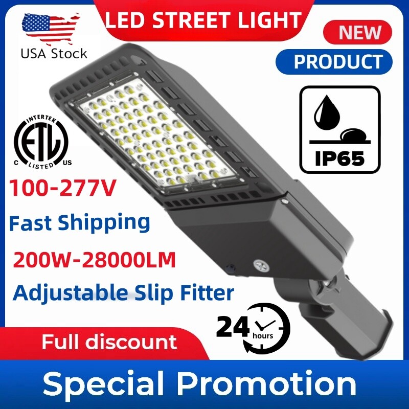 200Watt LED Parking Lot Light Dsuk to Dawn Commercial Shoebox Street Lighting US