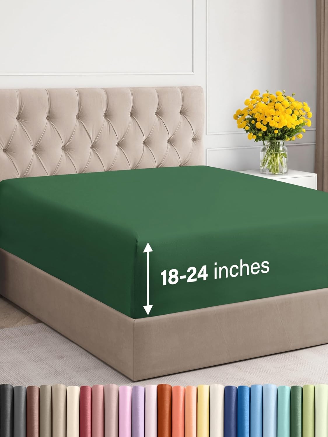 Extra Deep King Fitted Sheet - Hotel Luxury Single Fitted Sheet Only - Easily