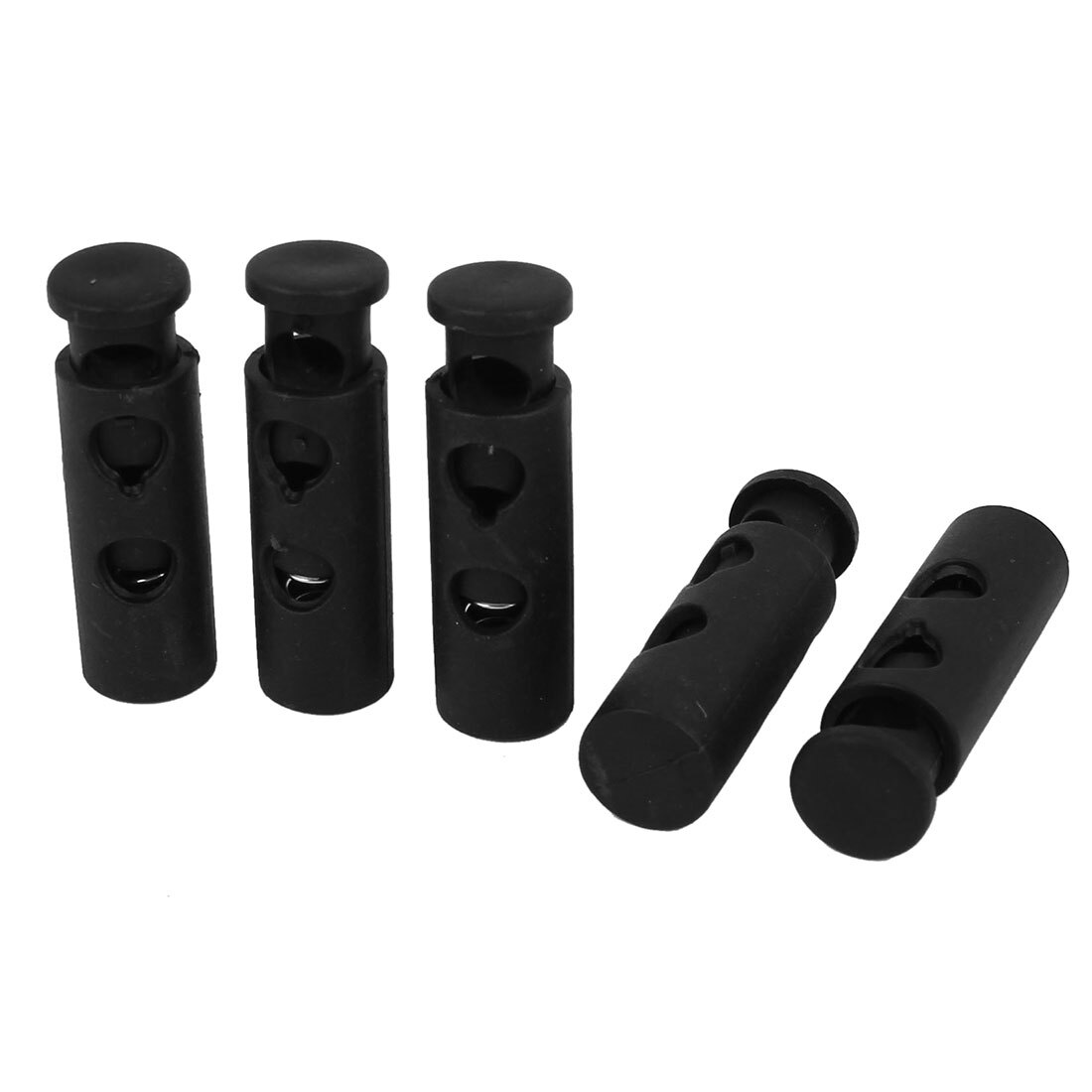 5PCS Drawstring Shoelaces Cord Cylinder Spring Locks Stops Box Toggles