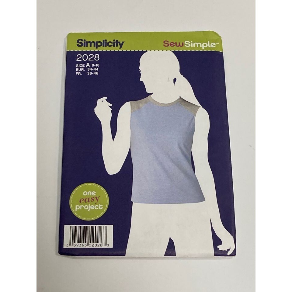 Simplicity Sew Simple Sewing Pattern 2028 Size A (8-18) Knit Top Athletic Top
