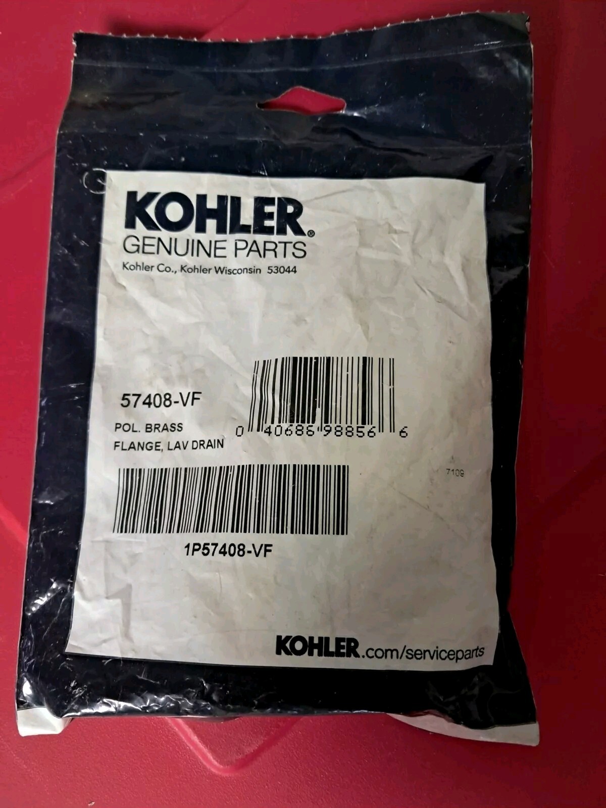 Kohler 57408-VF Lav Drain Flange Polished Brass NOS