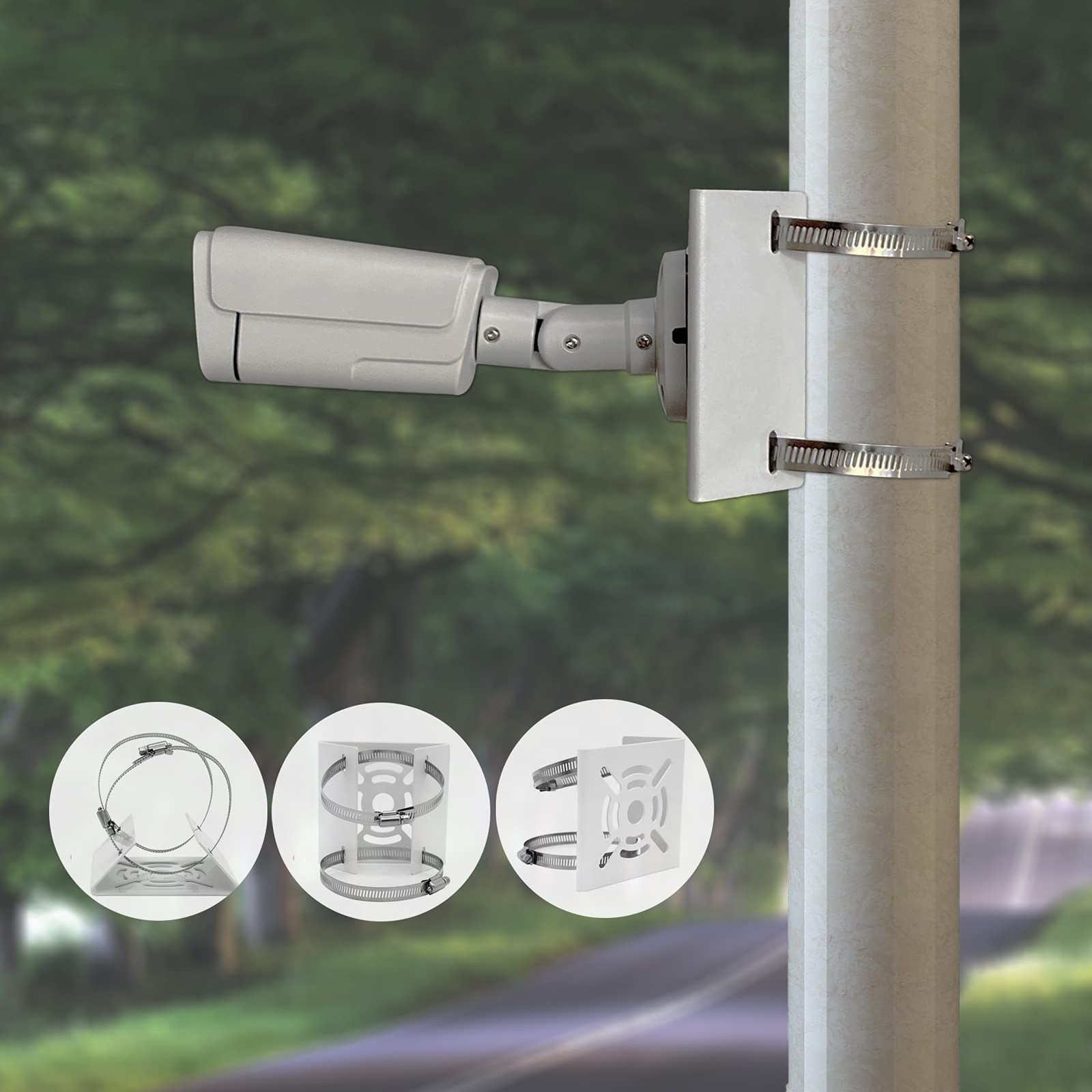 WiTi Universal Vertical Pole Mount for Security Camera, Solid Metal Bracket with