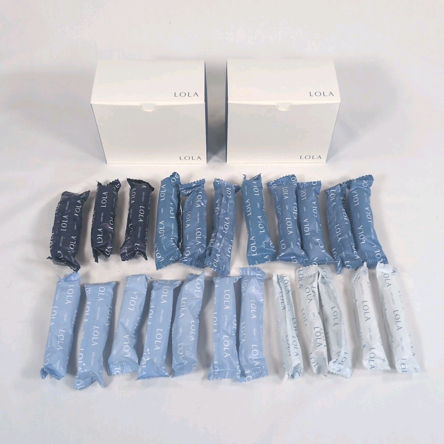 LOLA Organic Cotton Tampons Lot Of 59 Total Mix Of  New Sealed Tampons