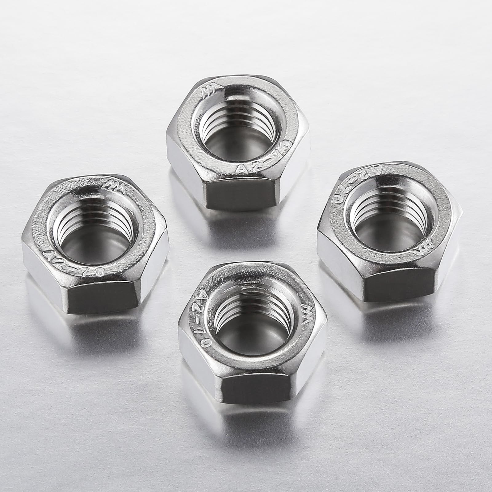 200 PCS #832 Hex Nuts 304 Stainless Steel Heavy Duty Hexagon Fasteners