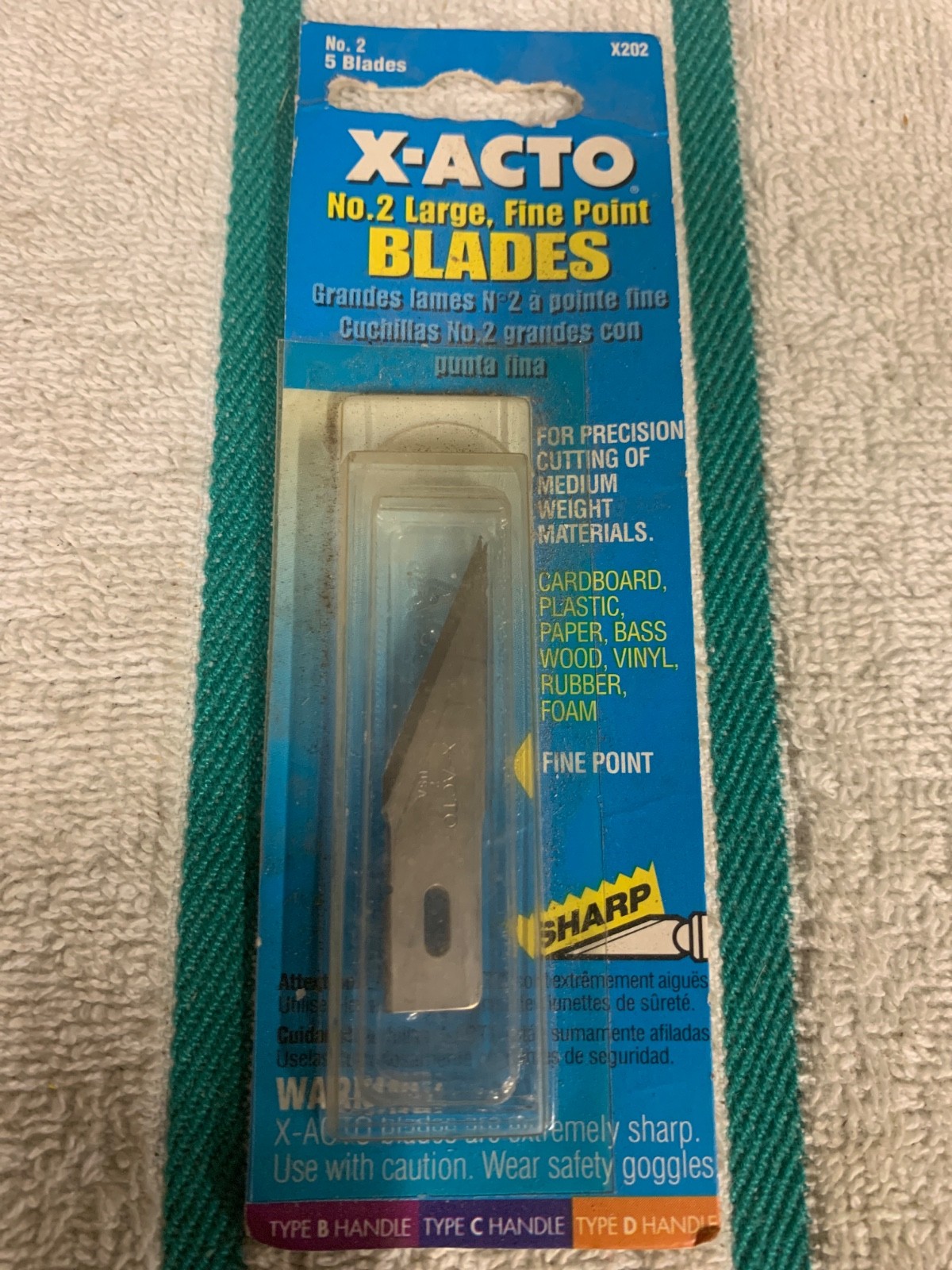 X-ACTO #2 No.2 Large Fine Point Blades Pack of 5 ( X202) New Old Stock